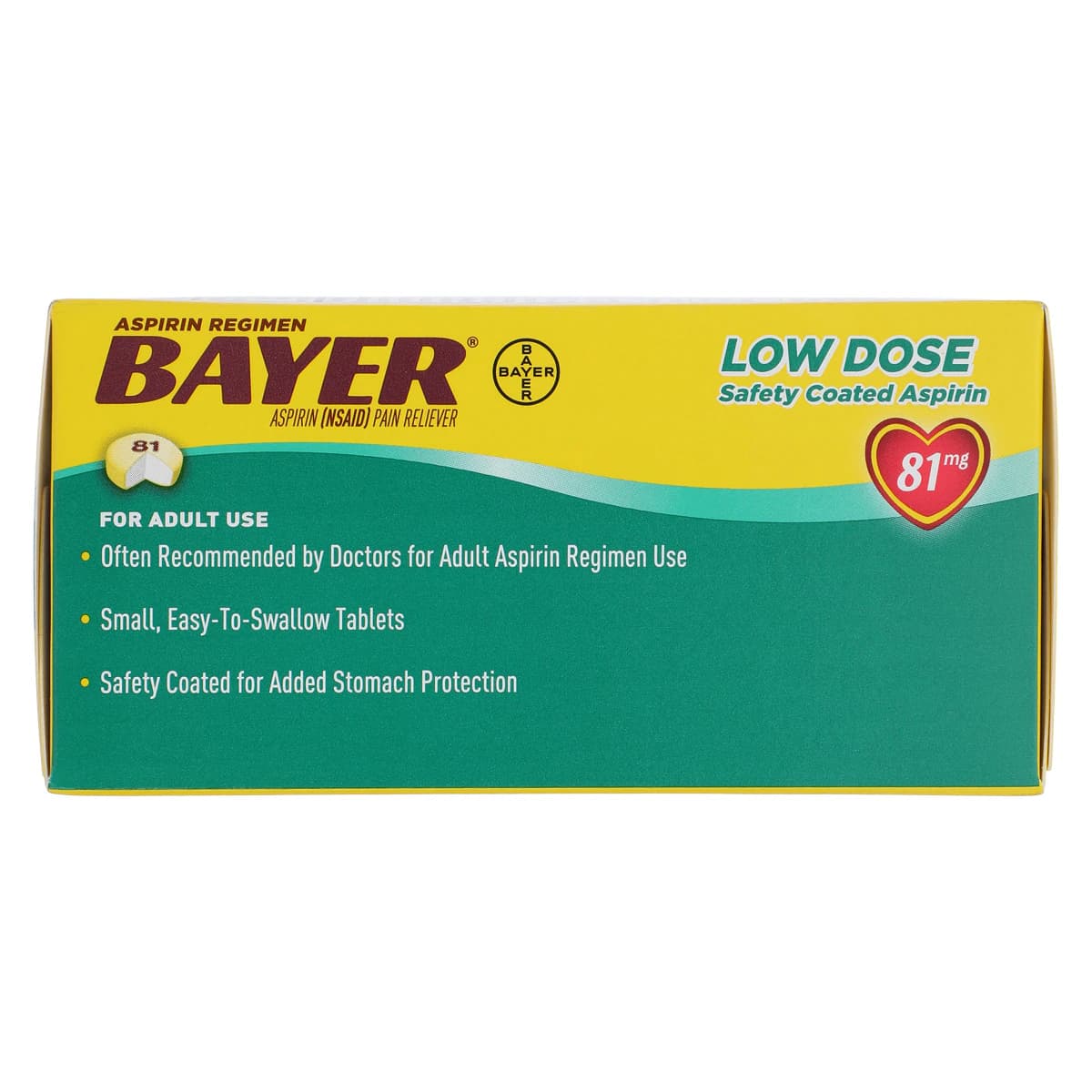 Bayer Low Dose Aspirin 81mg Tablets, NSAID Pain Reliever, 200 Count Bottle thumbnail 4