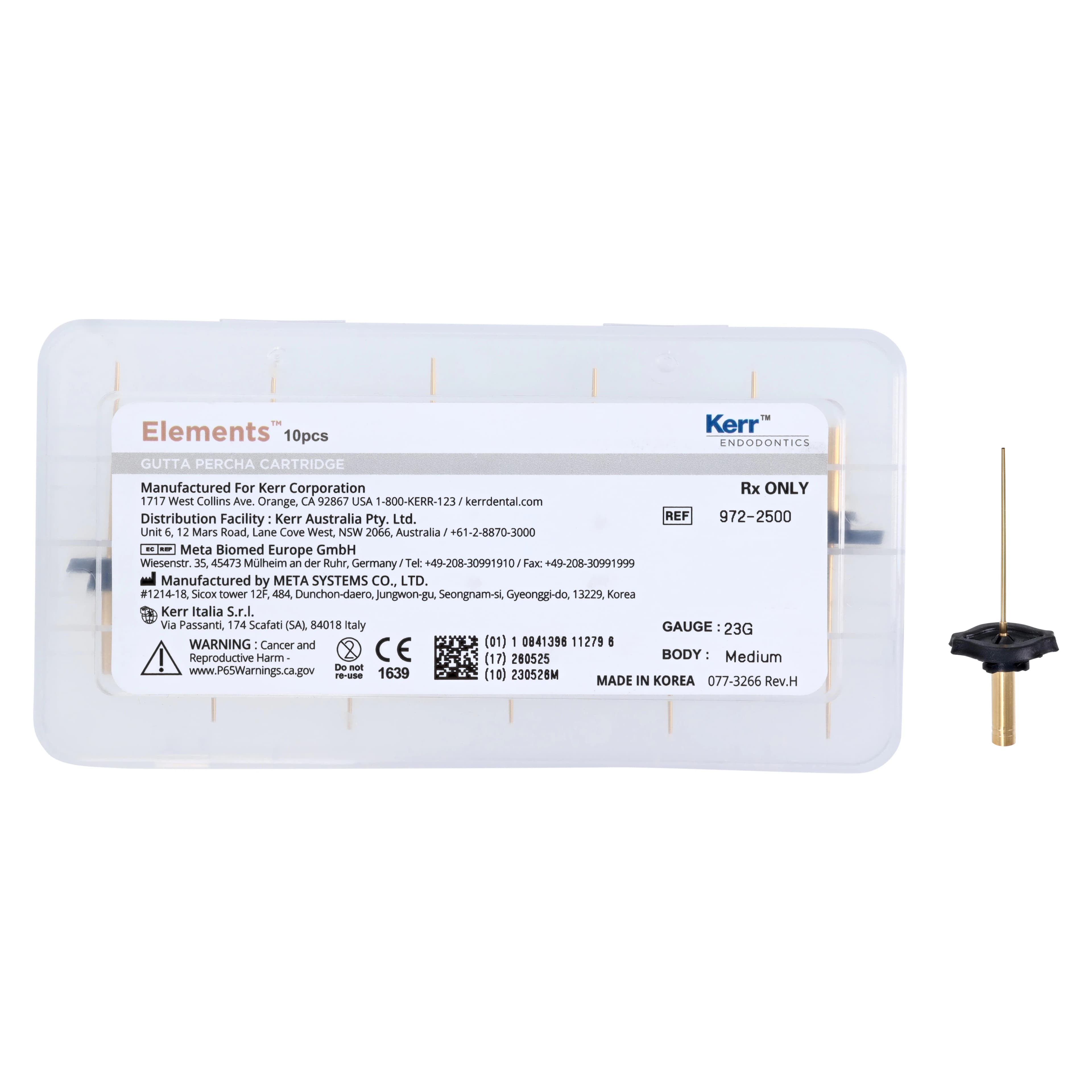 Kerr Elements Gutta Percha Obturation Cartridge, Medium Body, 23 Gauge, 10/Pack, 972-2500 thumbnail 5