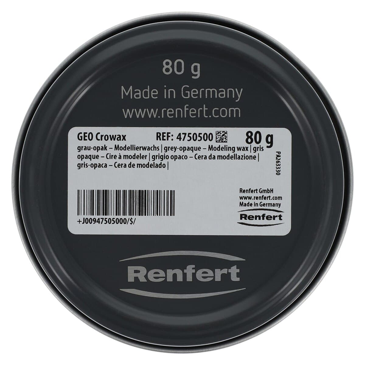 GEO Crowax Modeling Wax, Grey-Opaque, Medium Hard, 80g/Tin thumbnail 3