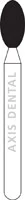 NTI Diamond Bur, Friction Grip, Ultra Fine, Football, #379-023 (UF379-023), 2.3 mm Diameter, 4.5 mm Length, 5/Pkg - NTI&reg; FG Diamonds - Ultra Fine - #379-023 (4.5) - Image 1