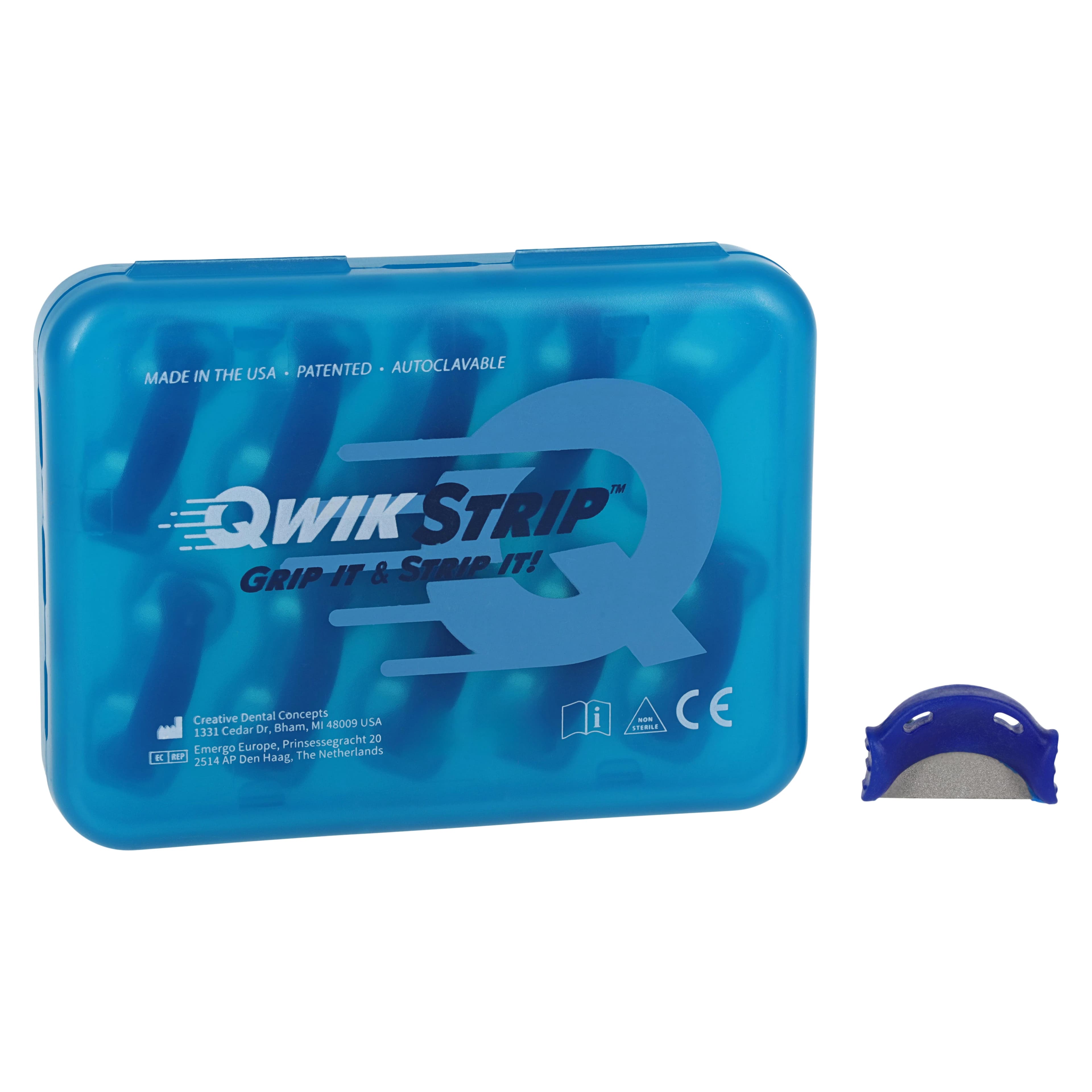QwikStrip Double-Sided Abrasive Finishing Strip, Medium 0.25mm, Blue, 10/Pack, QSDS-M - QwikStrip Double-Sided 10/Pack - Image 1