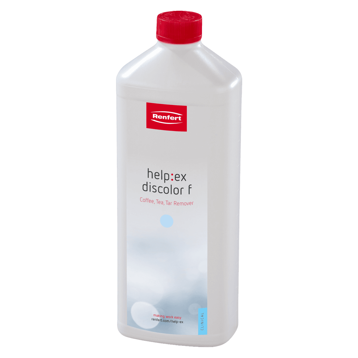 Renfert help:ex Discolor F Denture Cleaner, Ready-to-Use Alkaline Liquid, 1 Liter - help:ex Discolor F 1 liter - Image 1