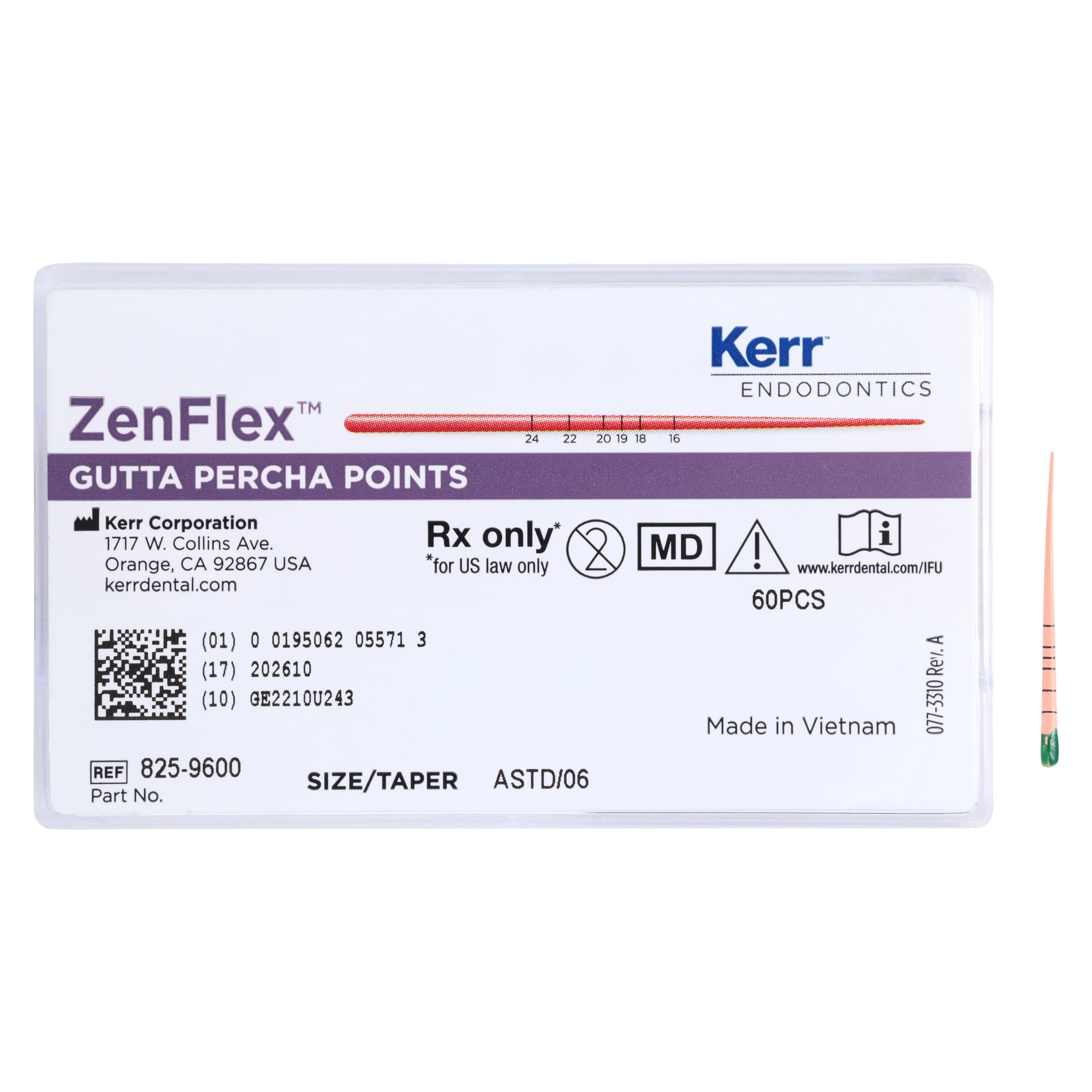 ZenFlex™ Gutta Percha Points, Assorted .06 Taper, ISO Color-Coded, 60/Pack, 825-9600 thumbnail 5