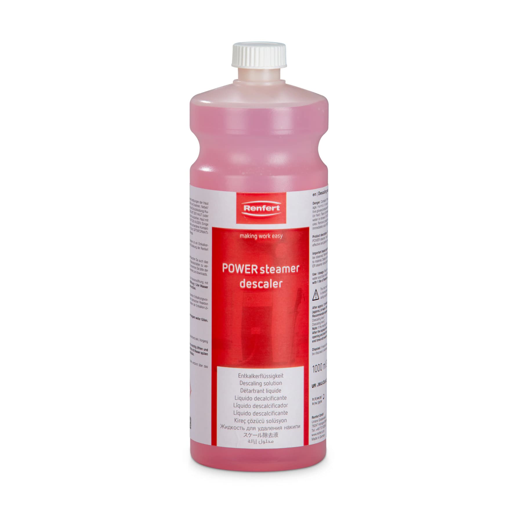 Renfert POWER Steamer Descaler, 1 Liter Bottle, 18450100 - POWER Steamer Descaler - Image 1