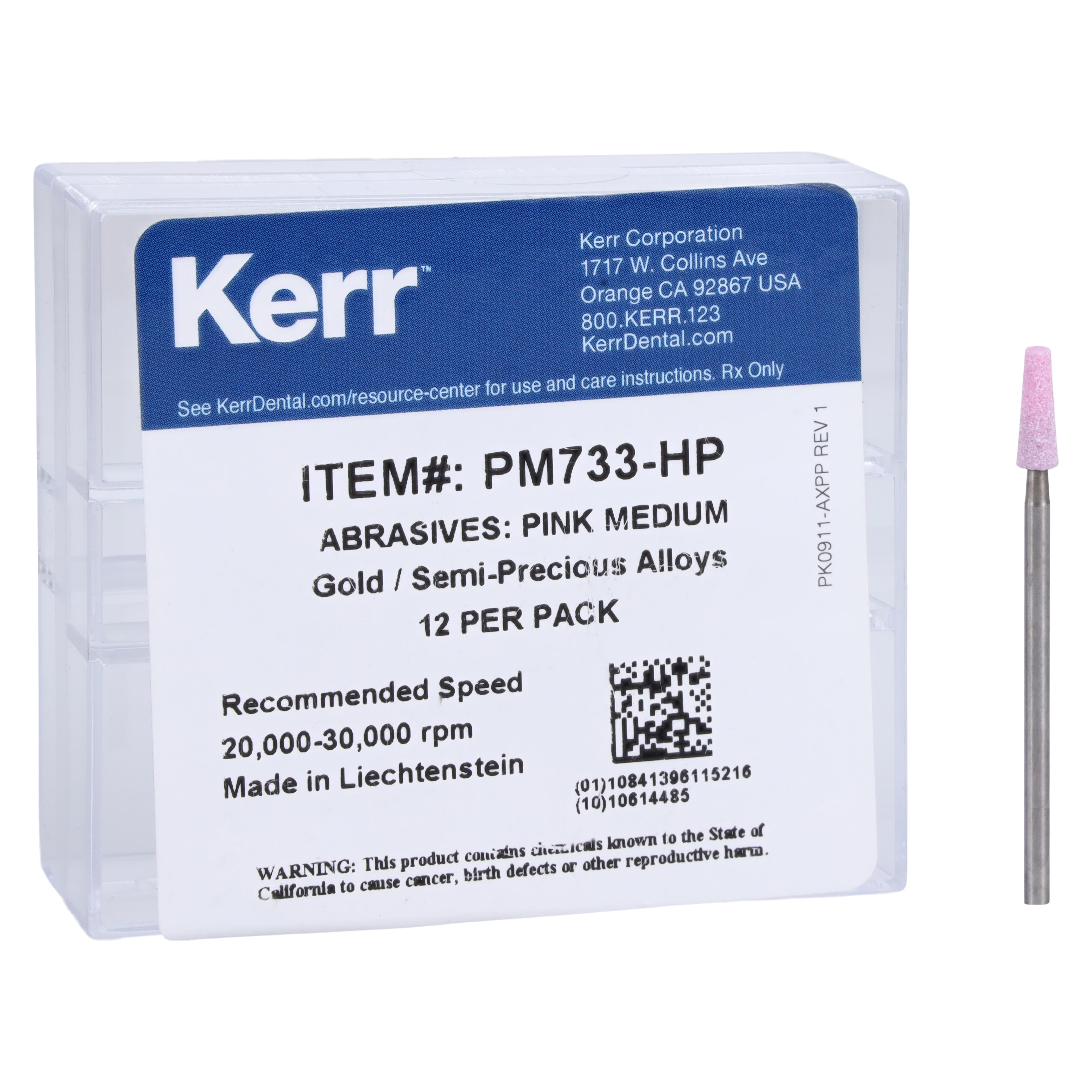 NTI Pink Abrasive Flat End Taper HP Medium, 3.5 mm Diameter, 10.5 mm Length, 12/Pkg, PM733-HP thumbnail 2