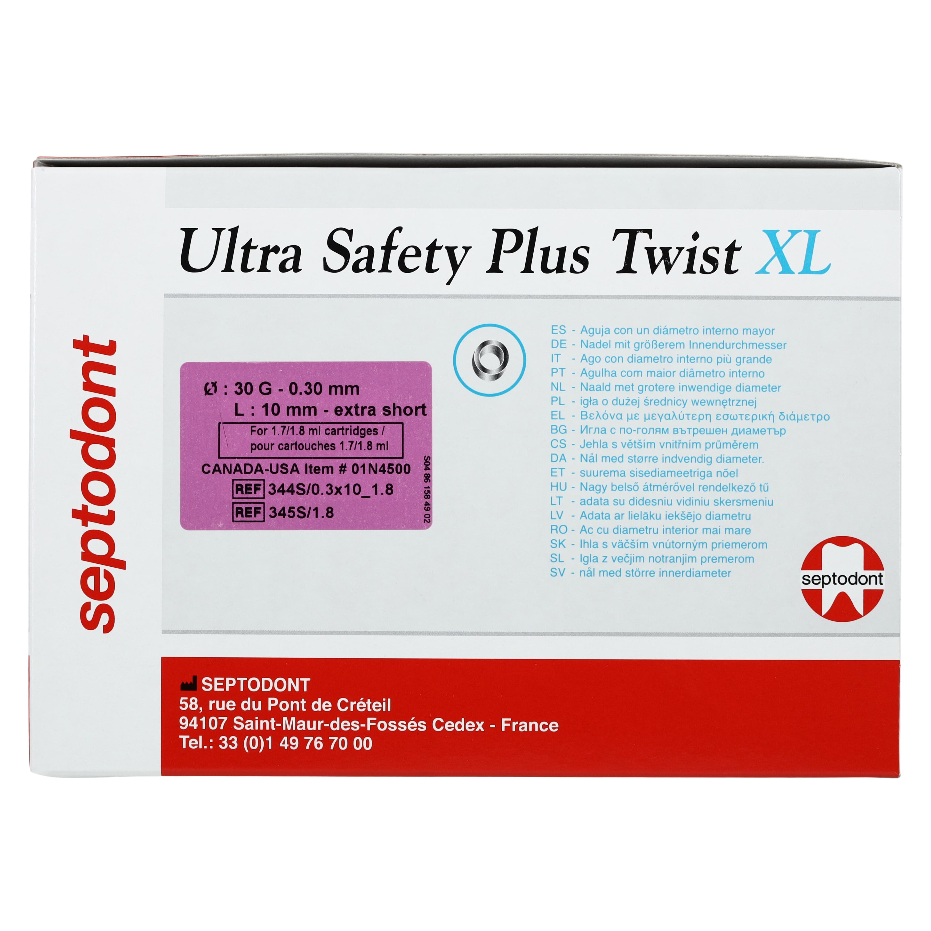 Ultra Safety Plus Twist XL 30G Extra Short Purple Injection Needles, 100/Box with 1 Syringe Handle, 01N4500 thumbnail 7