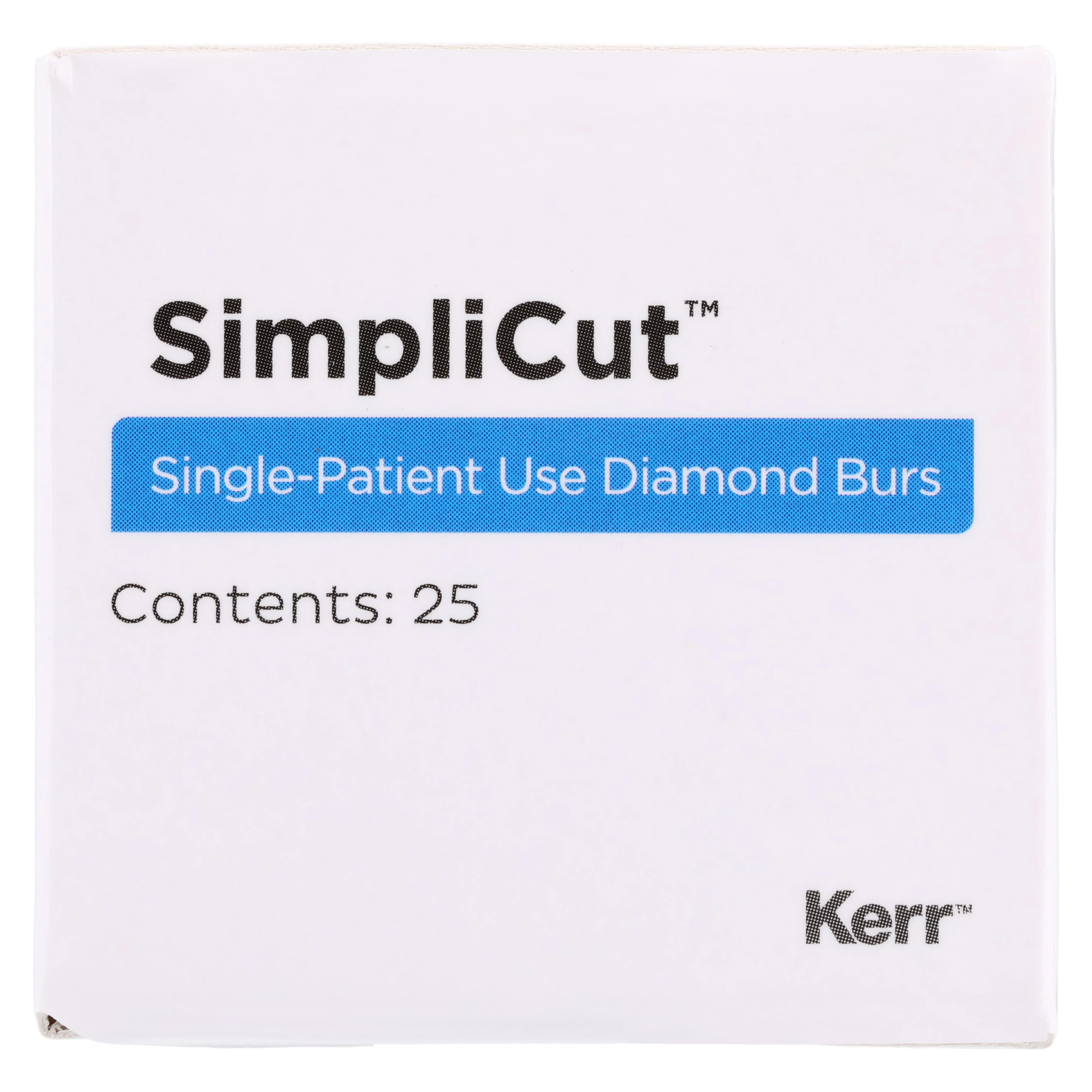 Kerr SimpliCut Single-Use Sterile Diamond Bur, Needle Shape, Coarse Grit, Friction Grip, 25/Pkg, F134-014-D thumbnail 6