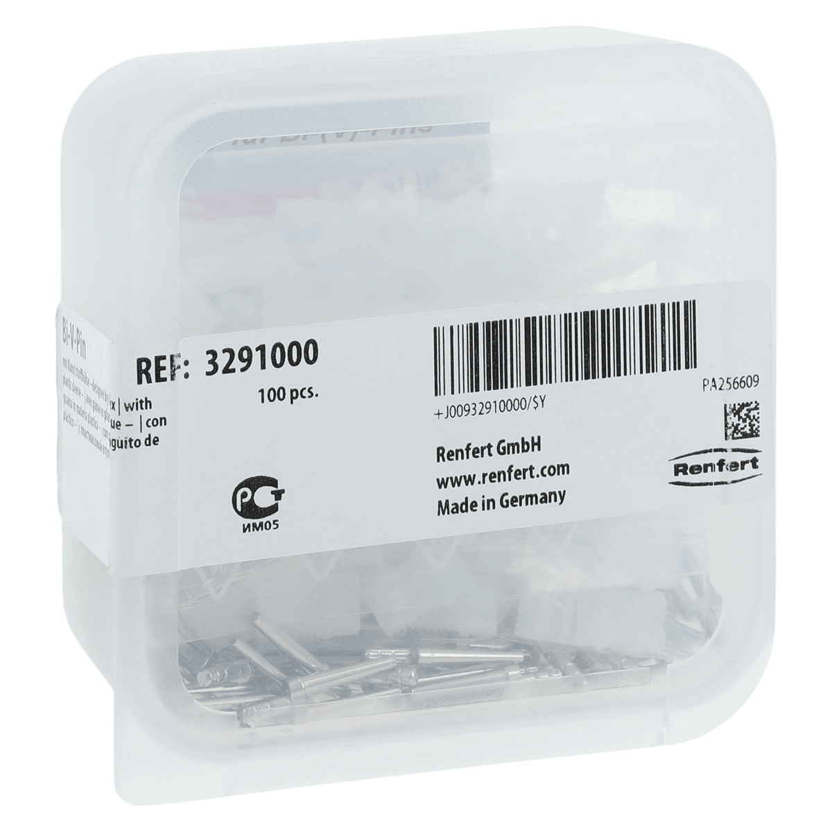 Renfert Bi-V-Pin with Plastic Sleeve, Box of 100 - Bi-V-Pin with Plastic Sleeve Box of 100 - Image 1