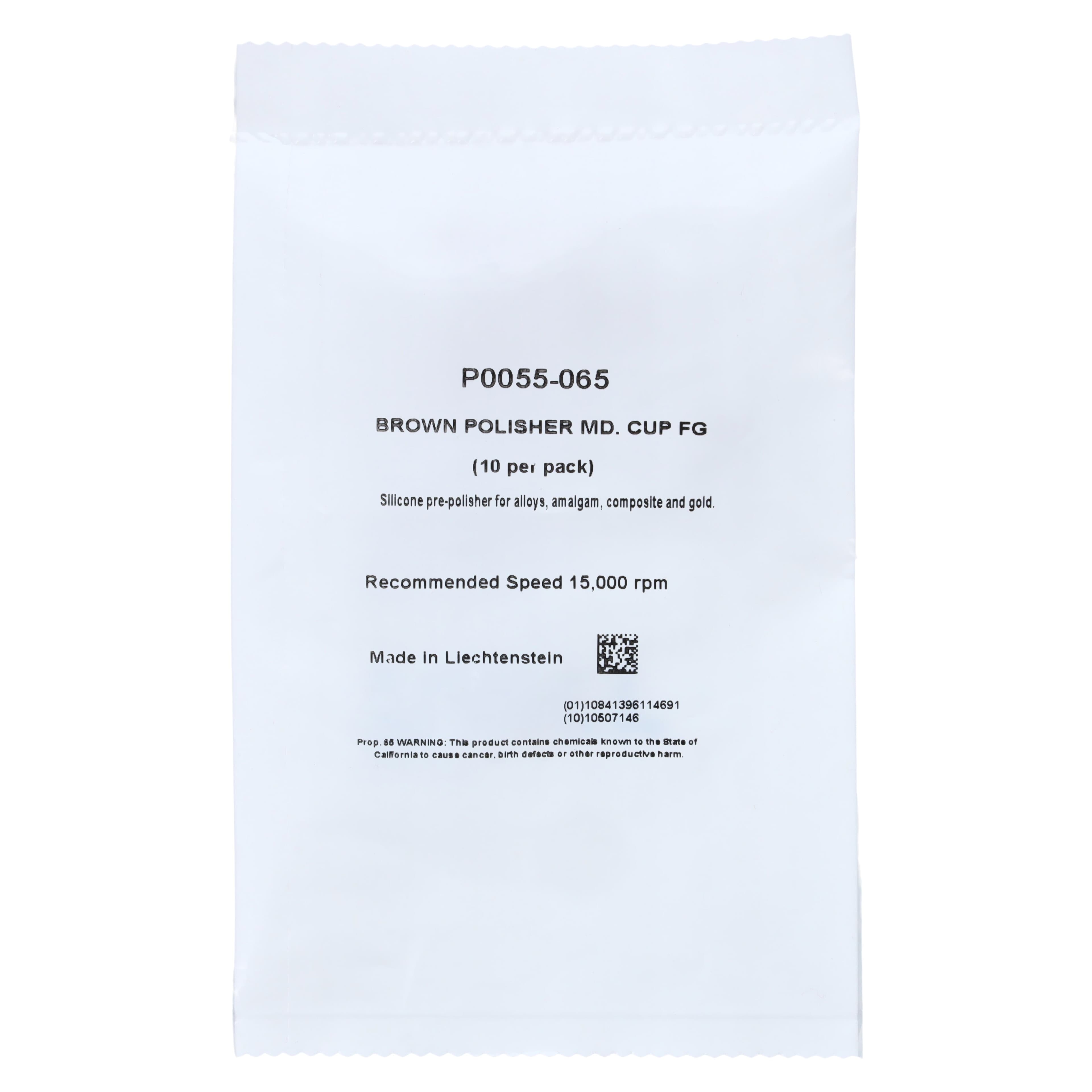 NTI Silicone Polisher, Brown, Inverted Cone, FG, Size 065 (6.5 mm), 10/Pk, P0055-065 thumbnail 2
