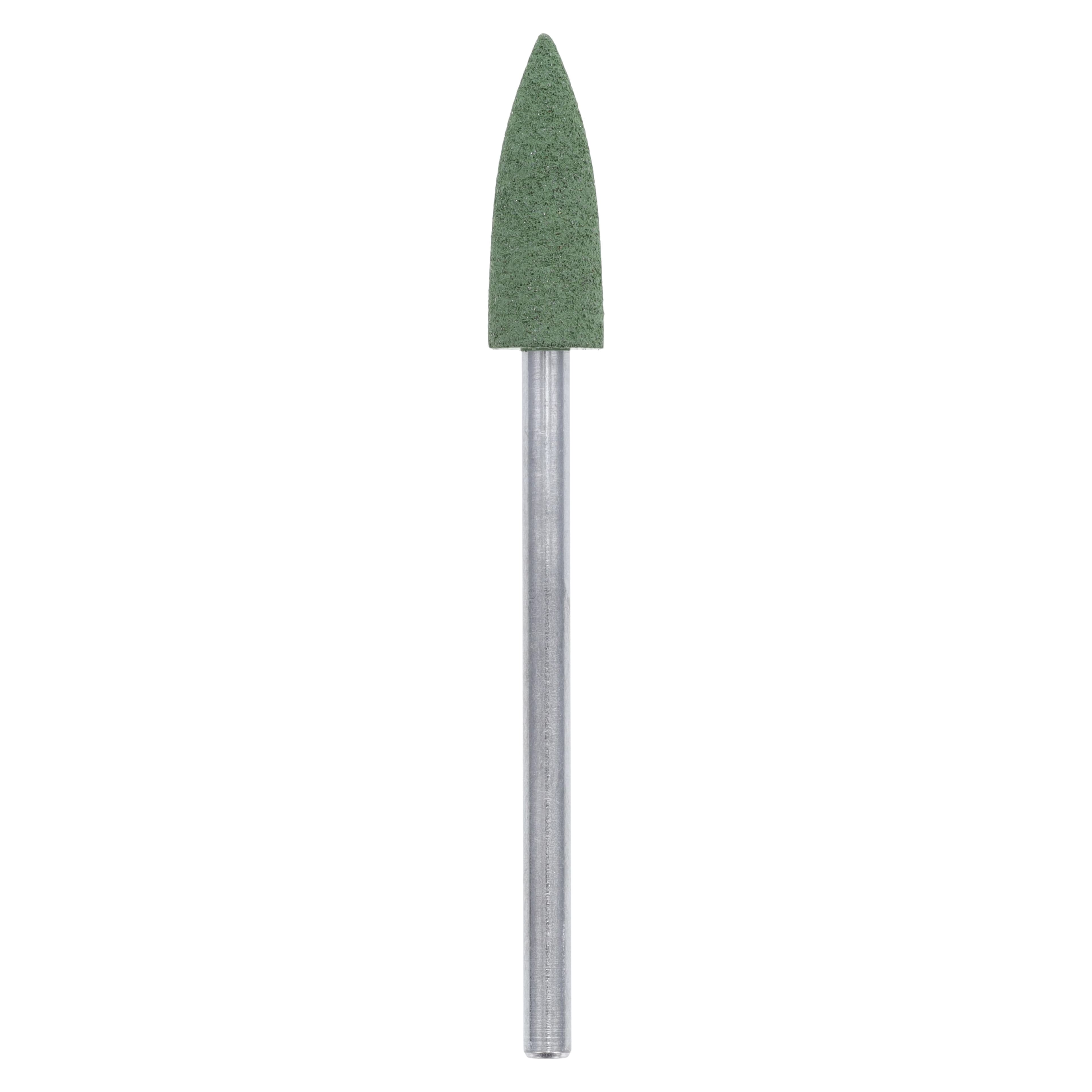 NTI CeraGlaze Porcelain Polisher, Green Pre-Polishing, Coarse, Flame Shape, HP Shank, #P344, 1/Pk thumbnail 2