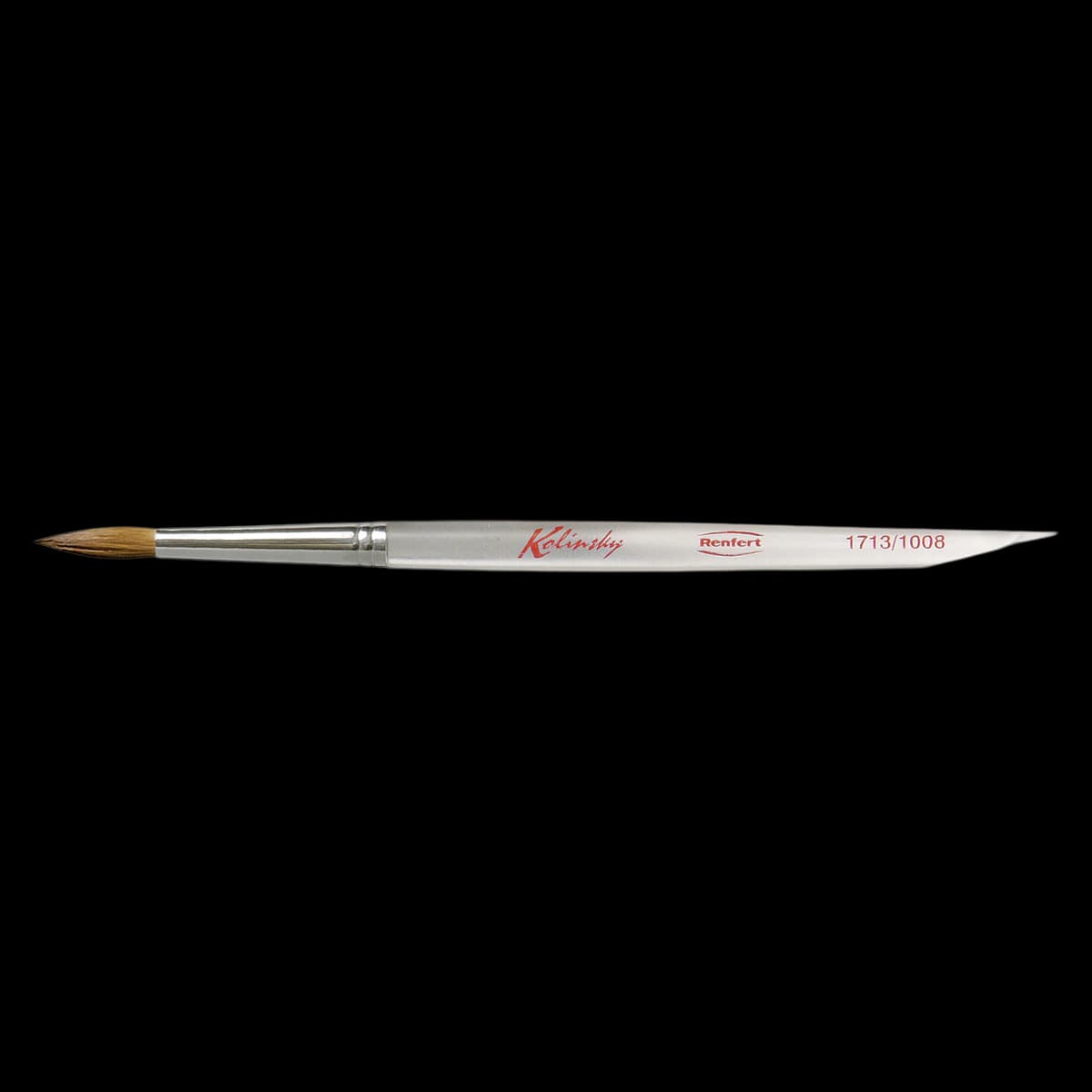 Renfert #8 Kolinsky Ceramist Brush, Natural Sable Bristle, 2/Pack, 17131008 - #8 Kolinsky Natural Sable Bristle Brush Pack of 2 - Image 1