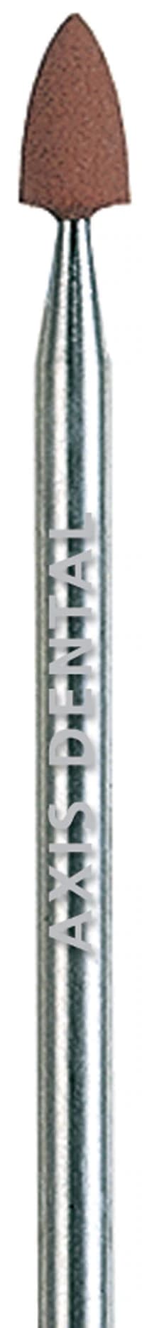 NTI Silicone Polisher, Brown, Flame Shape, HP Shank, Pre-Polishing for Alloys/Amalgam/Composites, 10/Pkg, P0046 - NTI&reg; Silicone Polishers - HP - Brown Flame #60 - Image 1