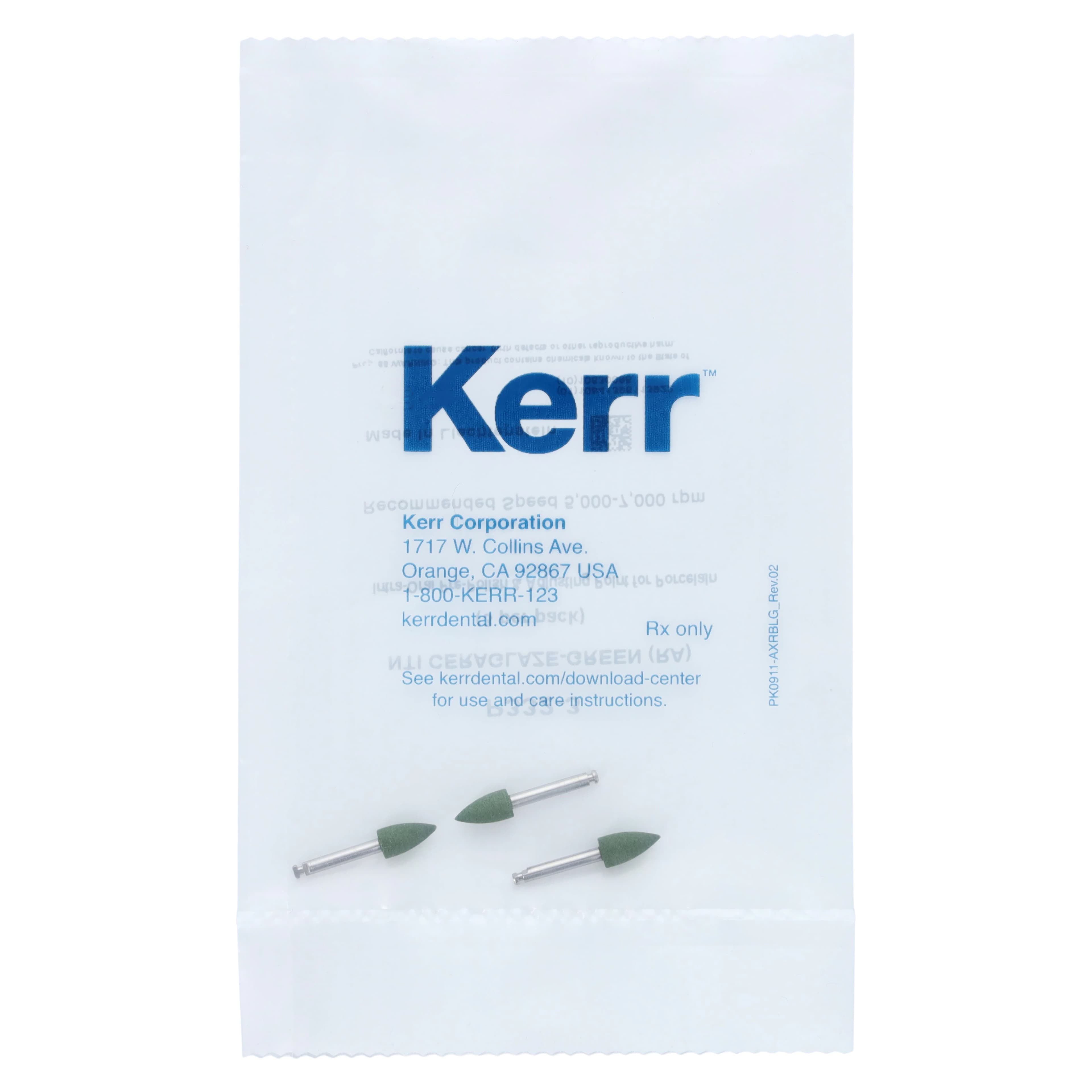 NTI CeraGlaze Polishing System, Coarse Green Pre-Polishing Flame, RA/Latch Shank, 3/Pkg, P332-3 thumbnail 3