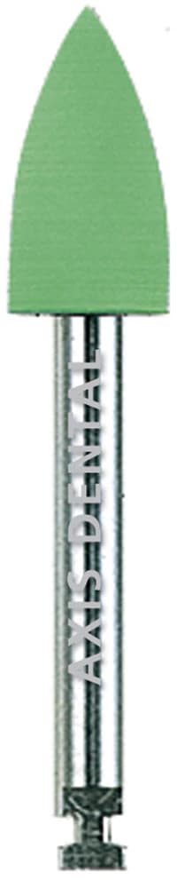 NTI CeraGlaze Polishing System, Coarse Green Pre-Polishing Flame, RA/Latch Shank, 3/Pkg, P332-3 - CeraGlaze&reg; Polishing System - Coarse RA - Flame #50 - Image 1