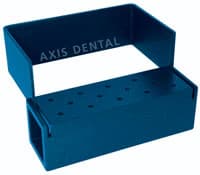 Kerr AXIS Bur Block, 14 HP, Blue Anodized Aluminum, Swivel Top, Autoclavable, AB900-1U - Blue Bur Block AB900 Series - Image 1