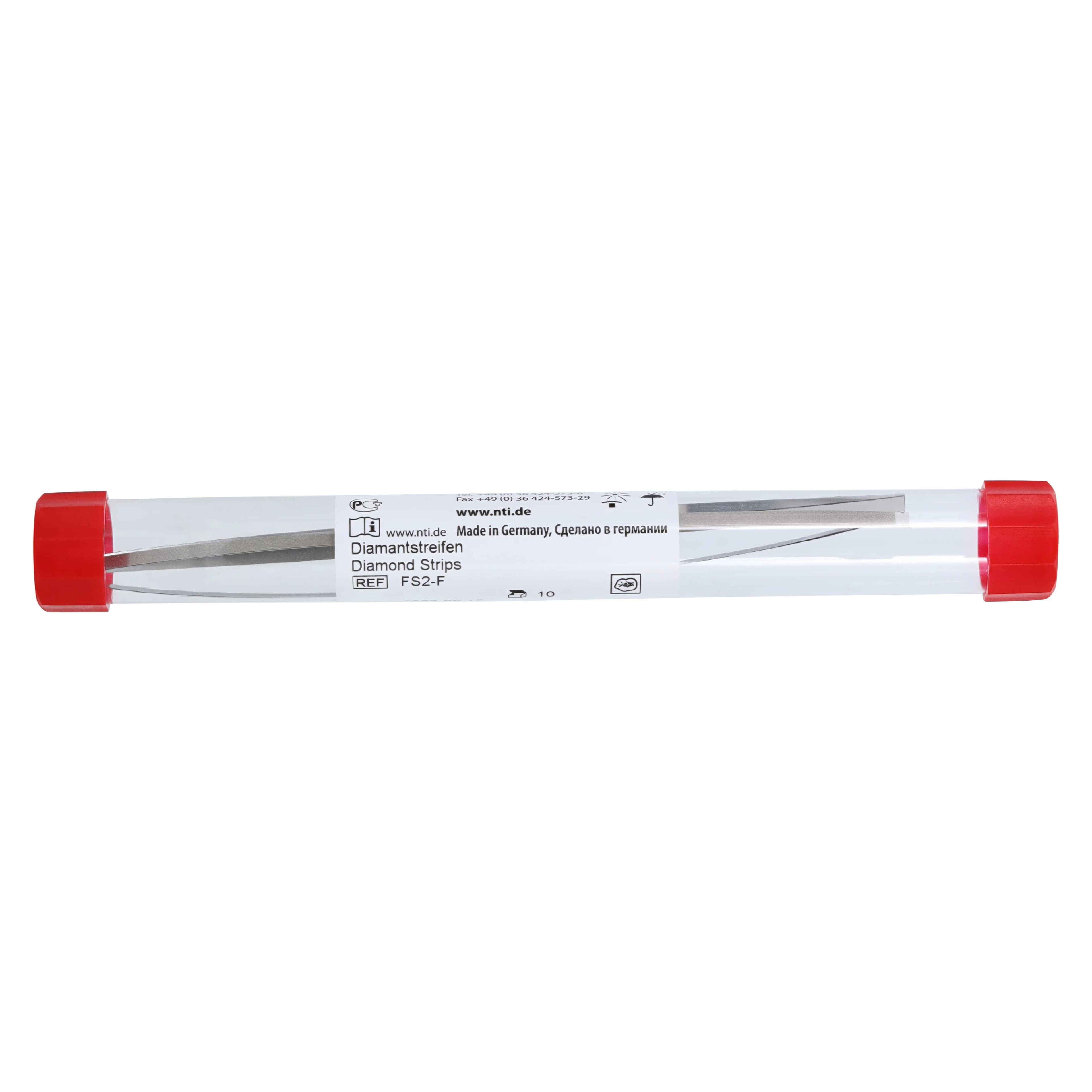 NTI Diamond Finishing Strips, Fine, 2.5mm Wide, 0.08mm Thick, Non-Serrated, Red, 10/Pk, FS2-F thumbnail 3