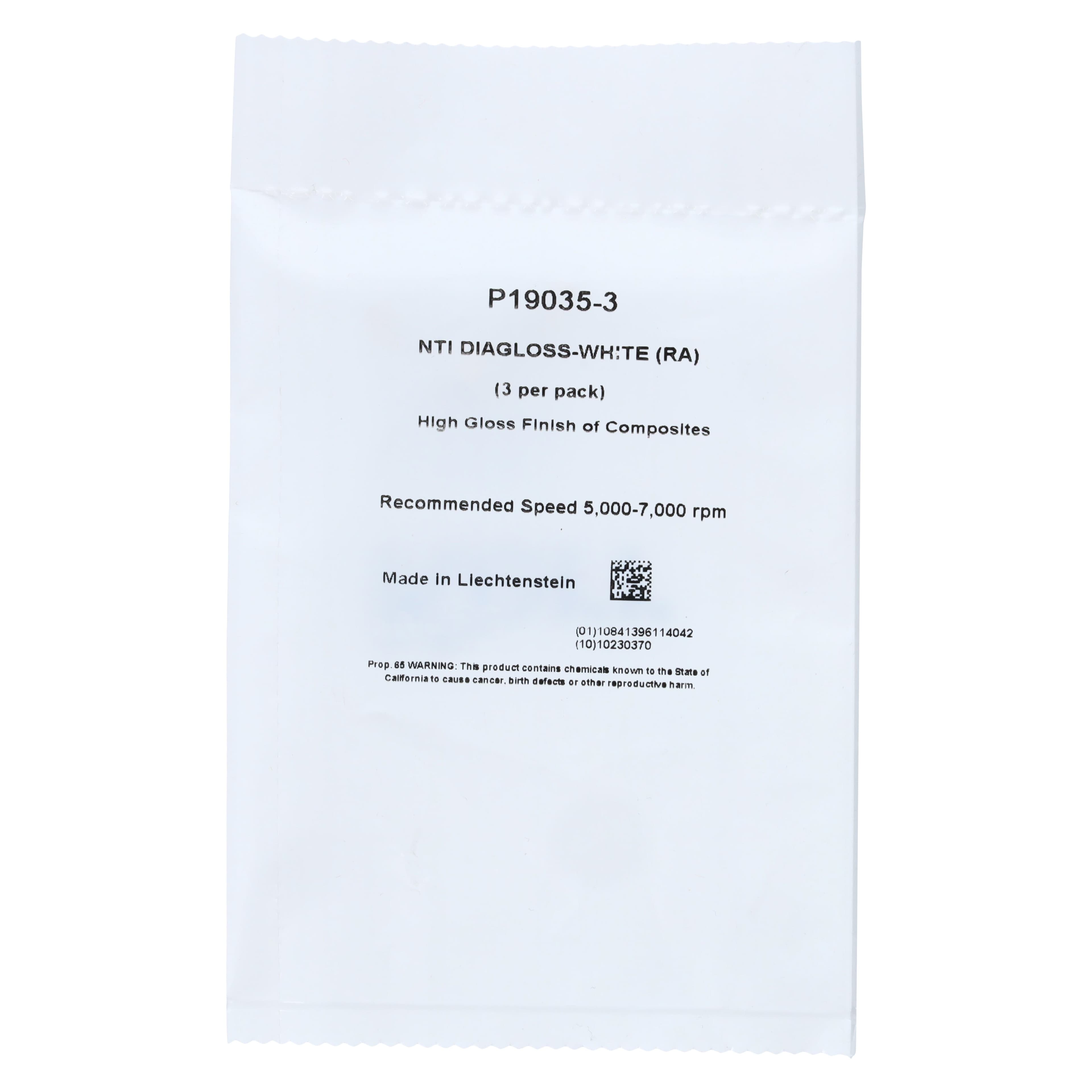NTI DiaGloss Composite Polisher, White High Shine, RA, Inverted Cone, Superfine, 3/Pkg, P19035-3 thumbnail 2