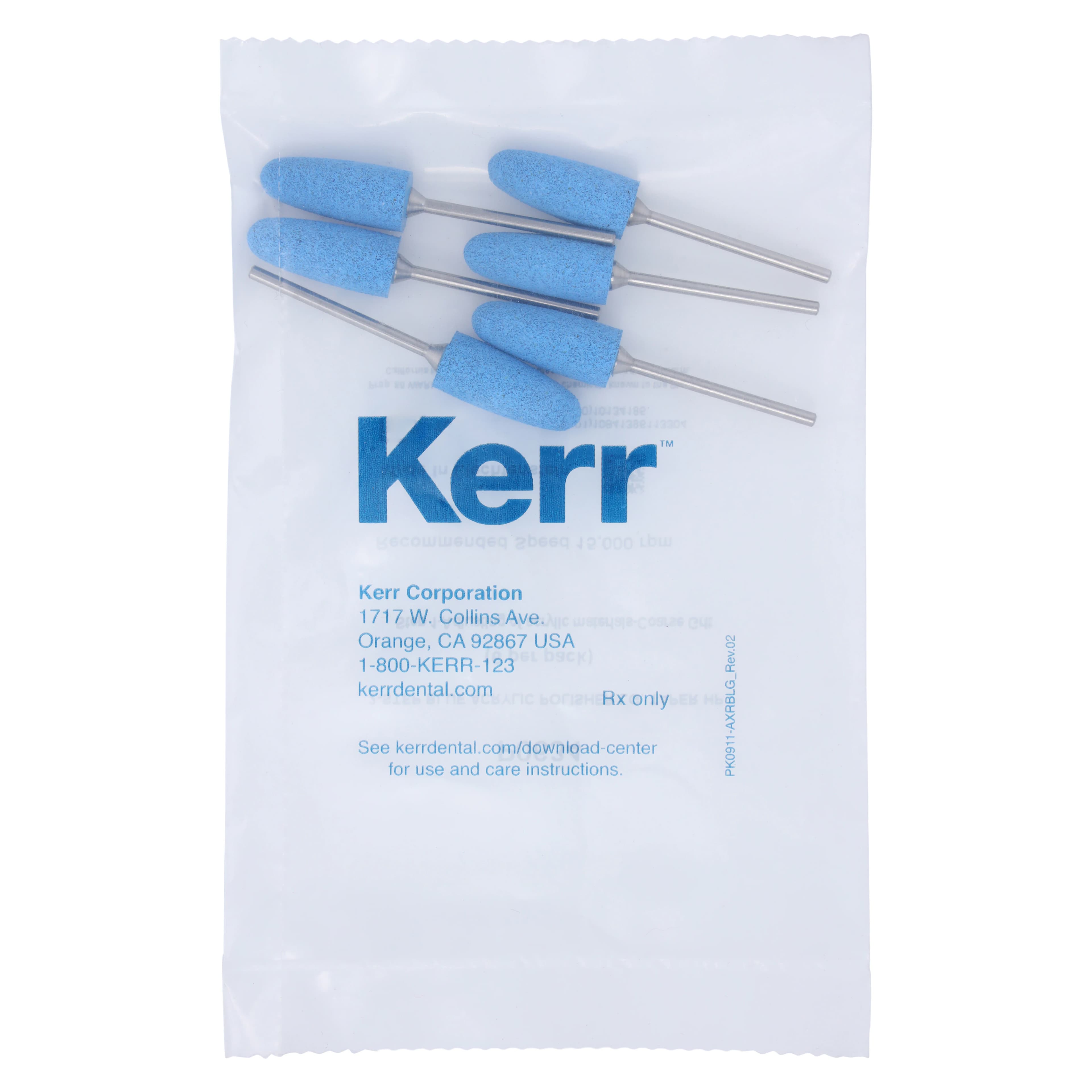 Kerr NTI Acrylic Polisher, HP, Round End Taper, 24 mm, Coarse, Dark Blue, 6/Pk, P0634 - Axis Acrylic Polisher Dk Blue, P0634 - Image 1