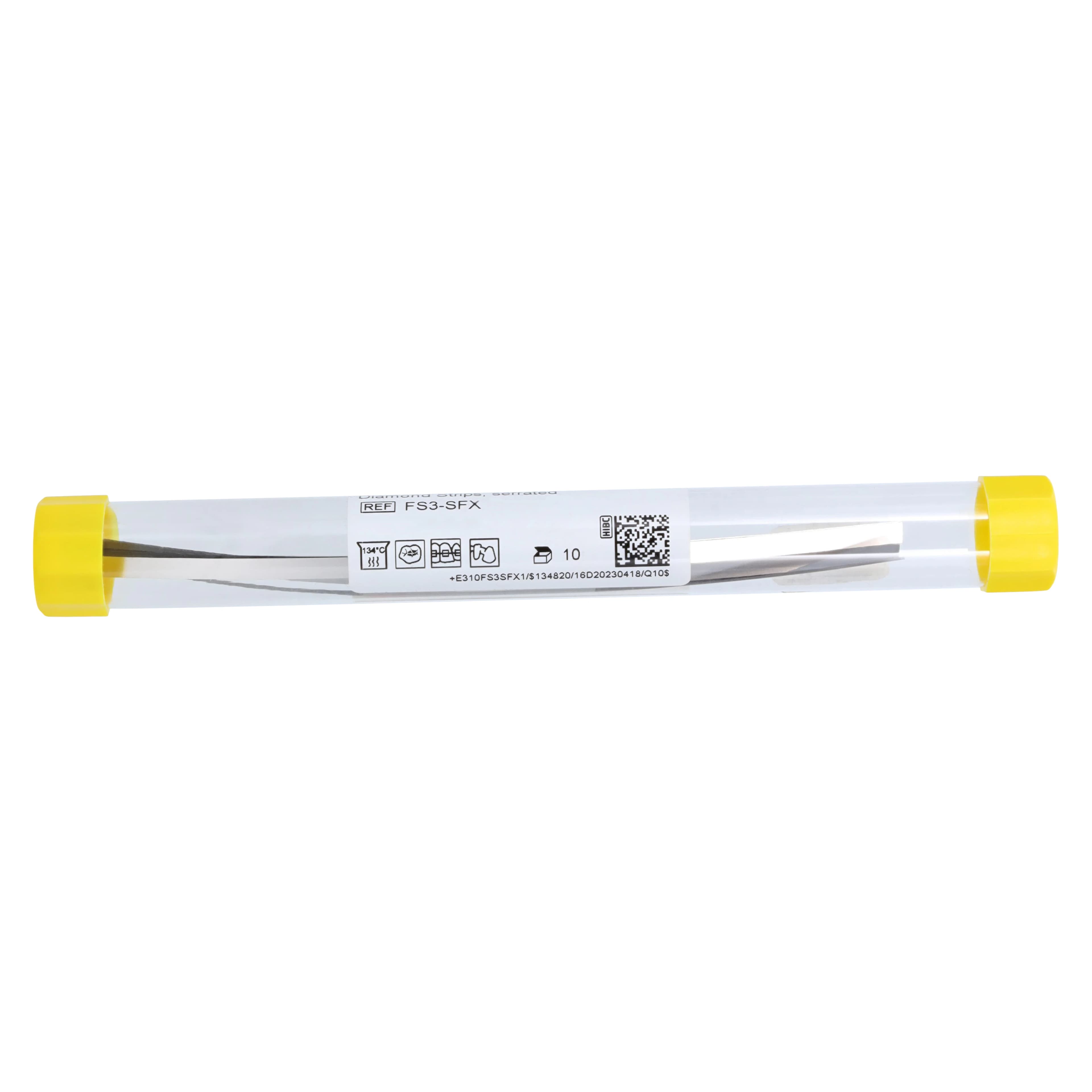 NTI Serrated Diamond Finishing Strip, Superfine, 0.08 mm Thick, 3.75 mm Wide, Yellow, 10/Pack, FS3-SFX thumbnail 5