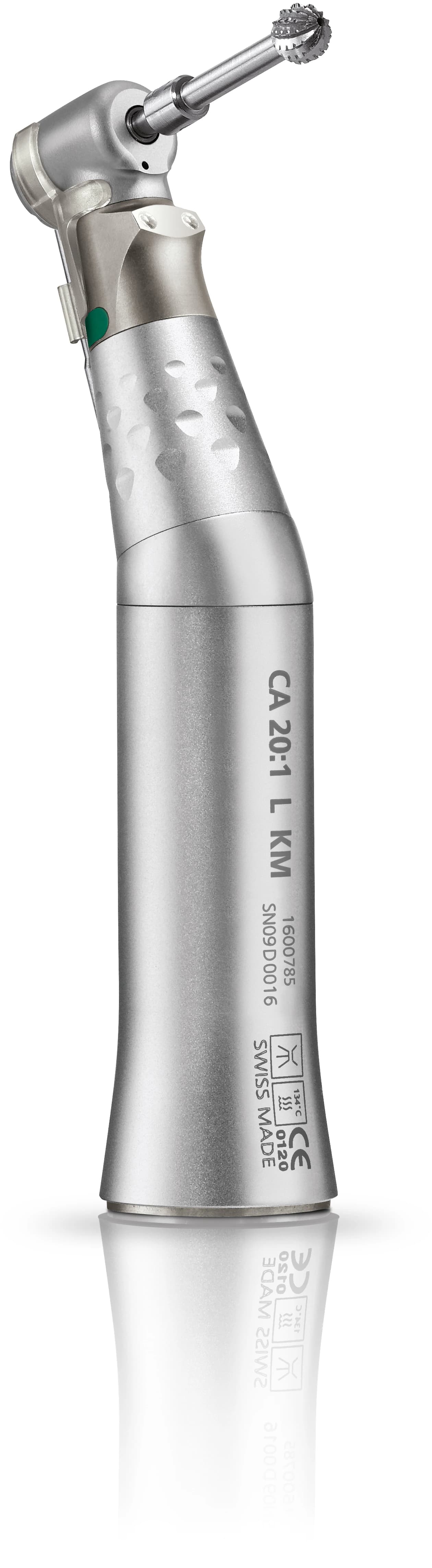 Bien Air CA 20:1 L KM Classic Speed Reduction Implant Handpiece, Contra Angle, Autochuck, Push Button Latch, Standard Length, With Light, Electric - CA 20:1 L KM Classic - Image 1