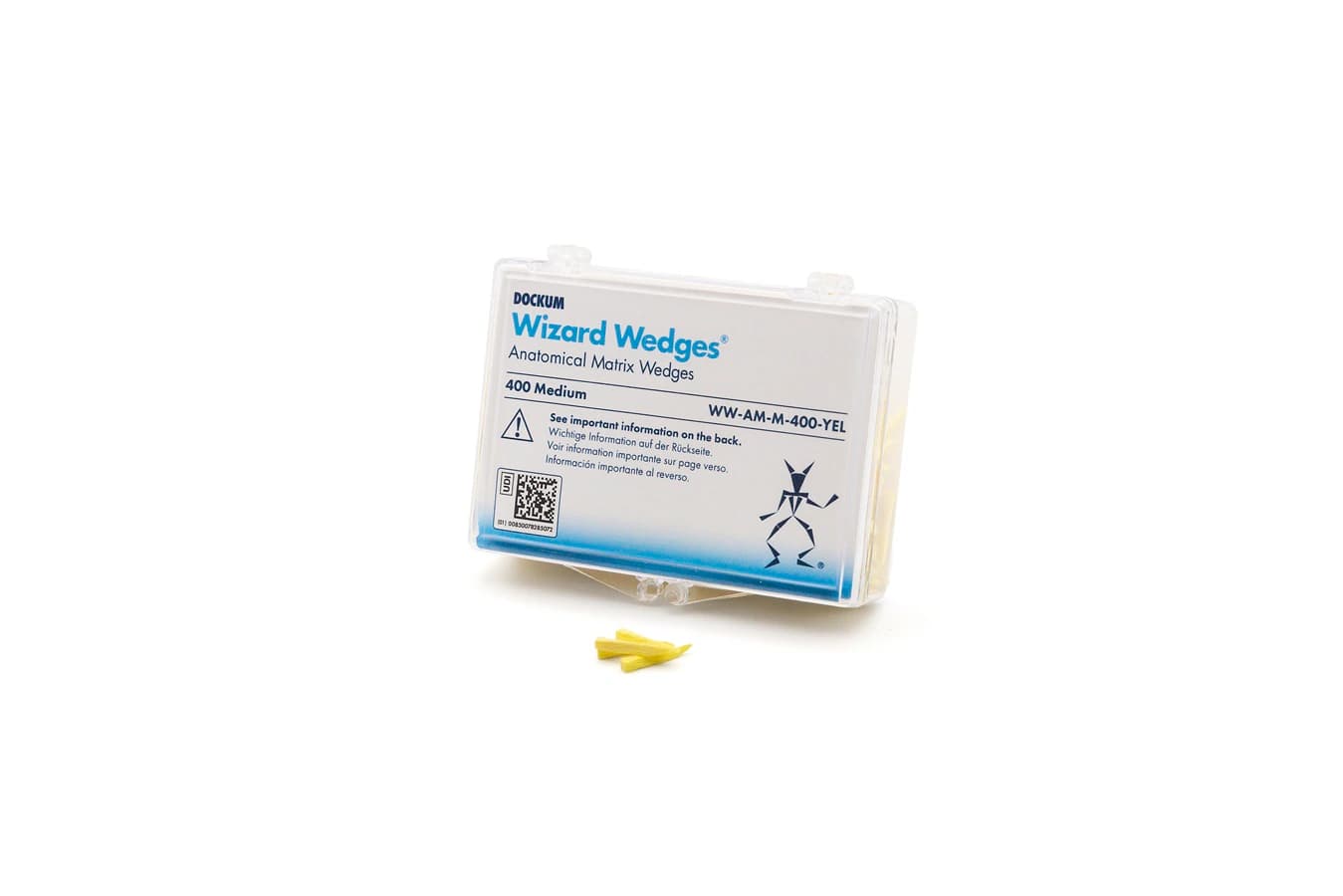 Wizard Anatomical Wedges, Medium, Yellow, Birch Wood, 400/Box, WW-AM-M-400-YEL5 - Dockum Wizard Wedges, Anatomical Shaped, Medium, Yellow, 400/Pk - Image 1