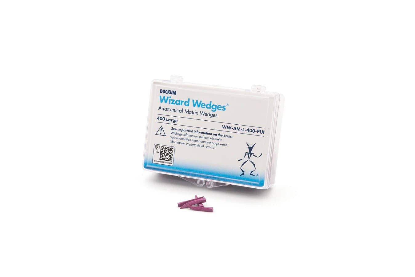 Wizard Anatomical Wedges, Large, Purple, 400/Box, WW-AM-L-400-PUR5 - Dockum Wizard Wedges, Anatomical Shaped, Large, Purple, 400/Pk - Image 1