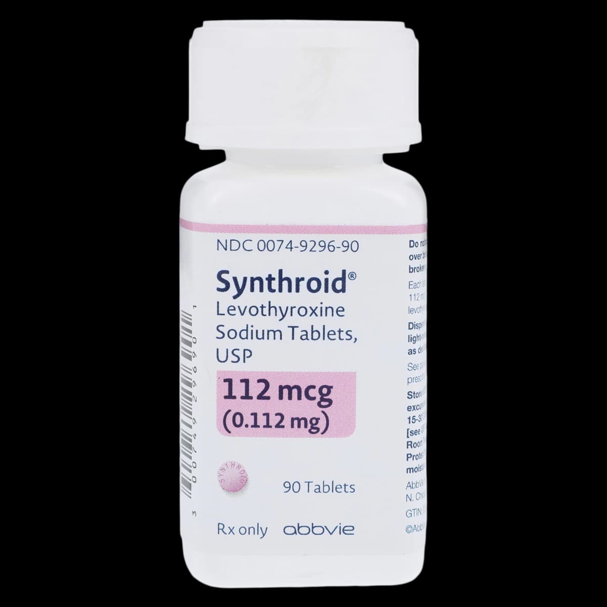 Synthroid Tablets, 112 mcg, 90/Bottle - Synthroid Tablets - Image 1