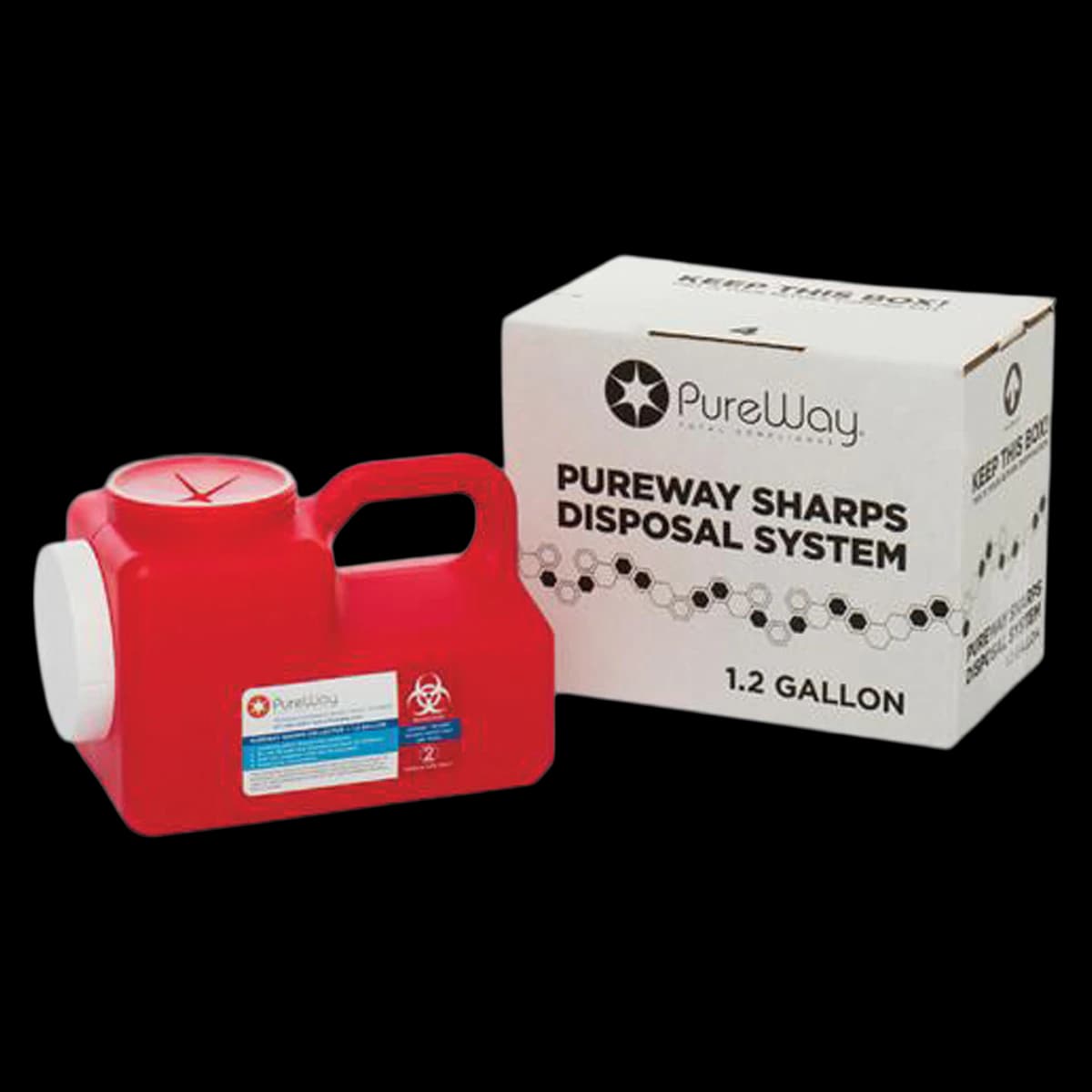 PureWay Sharps Disposal System, 1.2 Gallon Mailback Kit, Single, 40001 - PureWay Sharps Single Systems - 1.2 Gallon - Image 1
