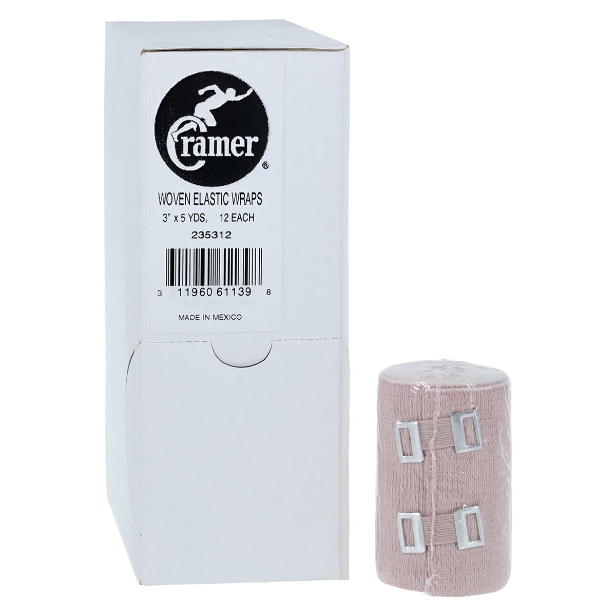 Wrap Elast Deluxe Woven Elastic Bandage, 3" x 5 yd, Non-Sterile, 12/Box - Wrap Elast Deluxe Woven Clips - Image 1