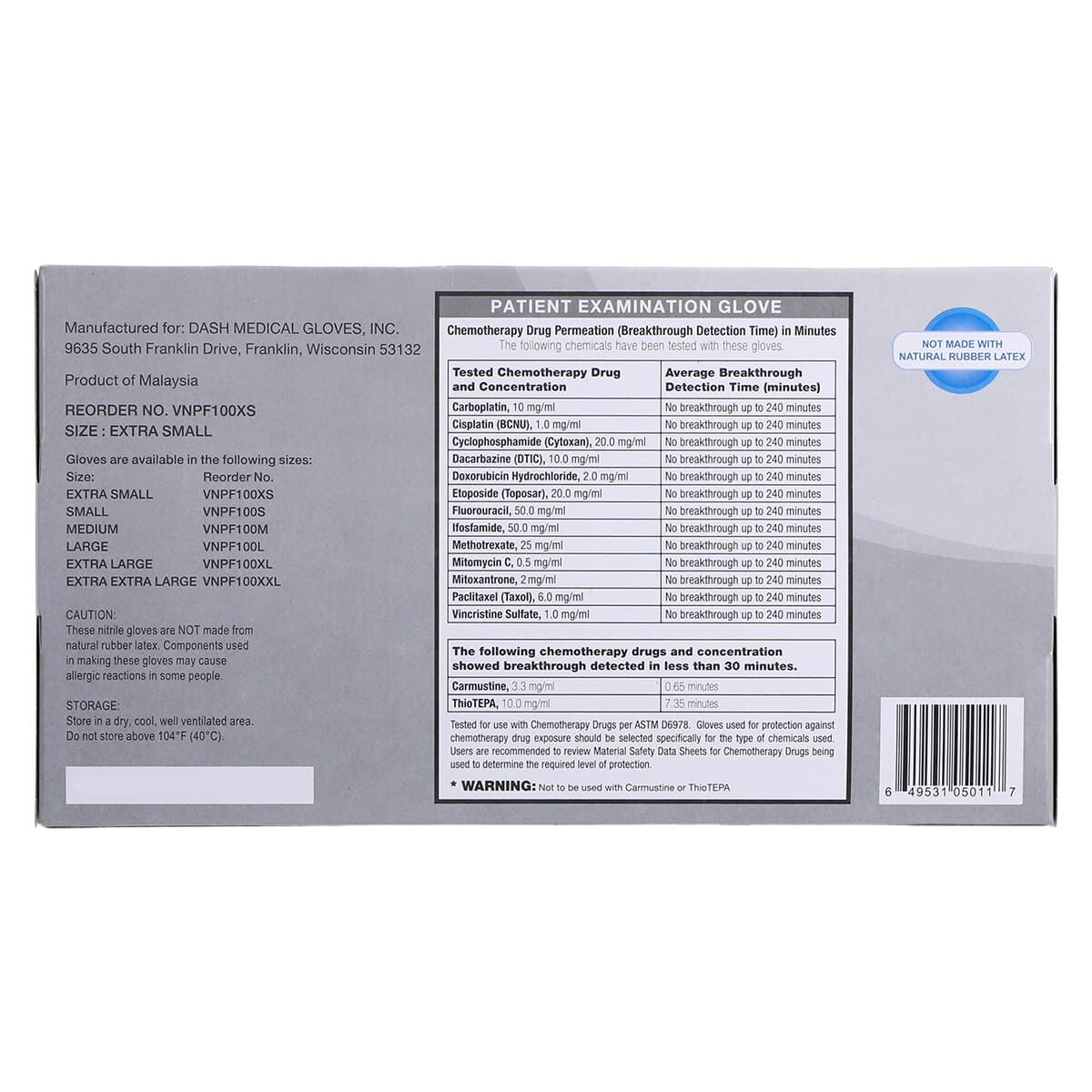VitalGard® Nitrile Exam Gloves, Powder Free, Latex Free, Non-Sterile, Extra Small, Blue, 100/Box, VNPF100XS thumbnail 5