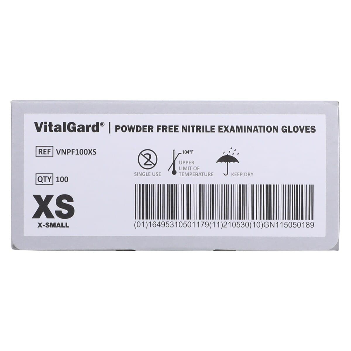 VitalGard® Nitrile Exam Gloves, Powder Free, Latex Free, Non-Sterile, Extra Small, Blue, 100/Box, VNPF100XS thumbnail 7