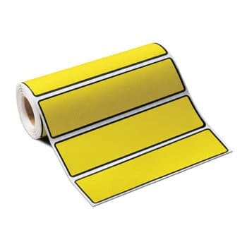 Carstens ID Wide Track Labels, Yellow, 5.75" x 1.75", 200/Roll - Labels ID Wide Track Yellow - Image 1