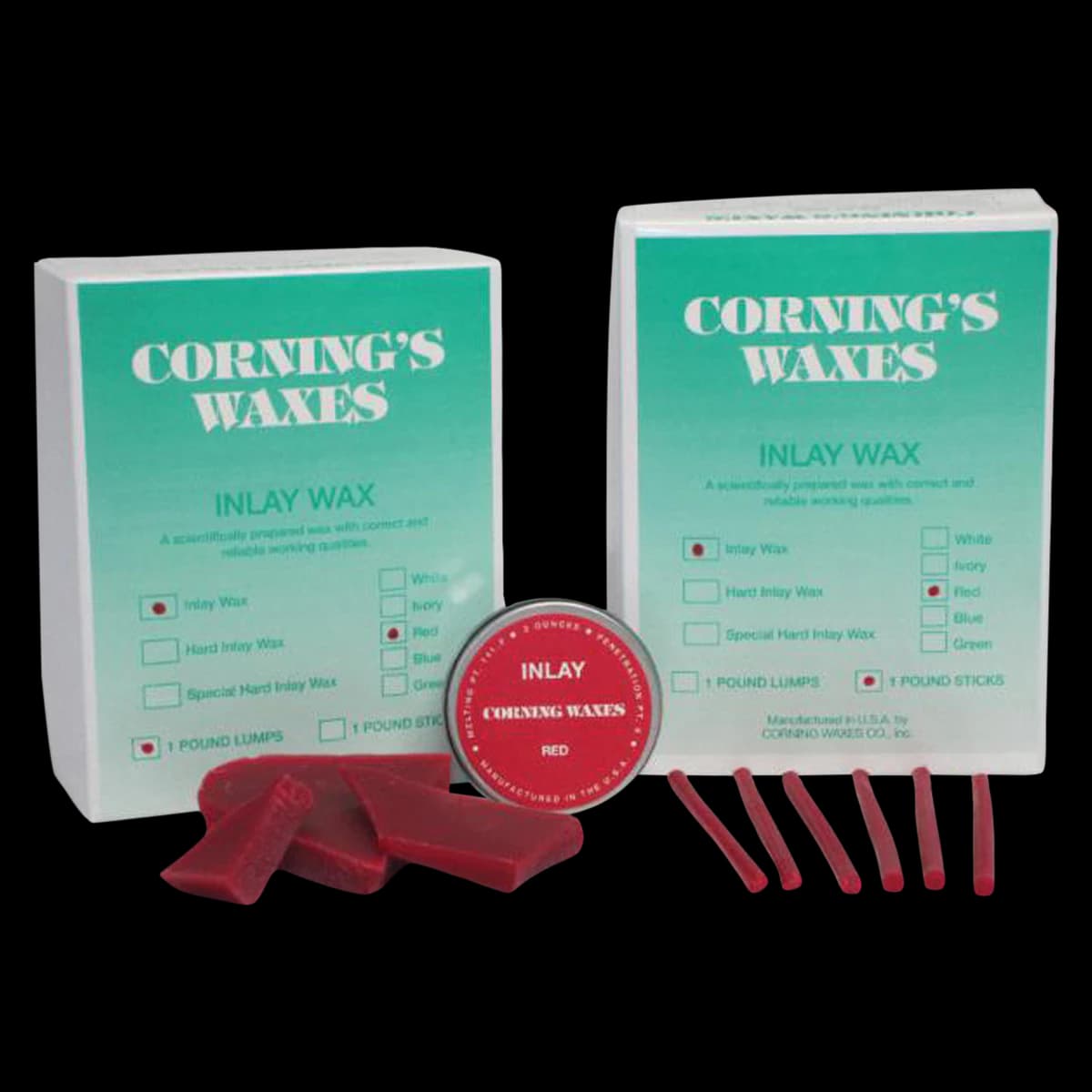 Inlay Casting Wax, Red Lump, 1 lb Box - Inlay Wax - Lump, Red, 1 lb - Image 1