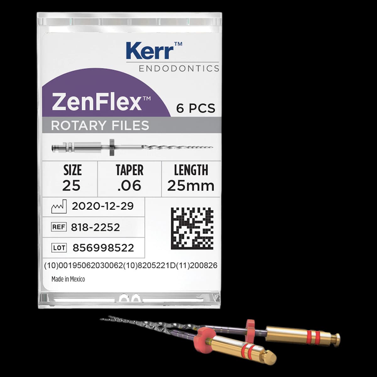 ZenFlex NiTi Rotary Shaping Files, .04 Taper, 21mm, Assorted Sizes 20-45, 6/Pk, 818-0421 thumbnail 3