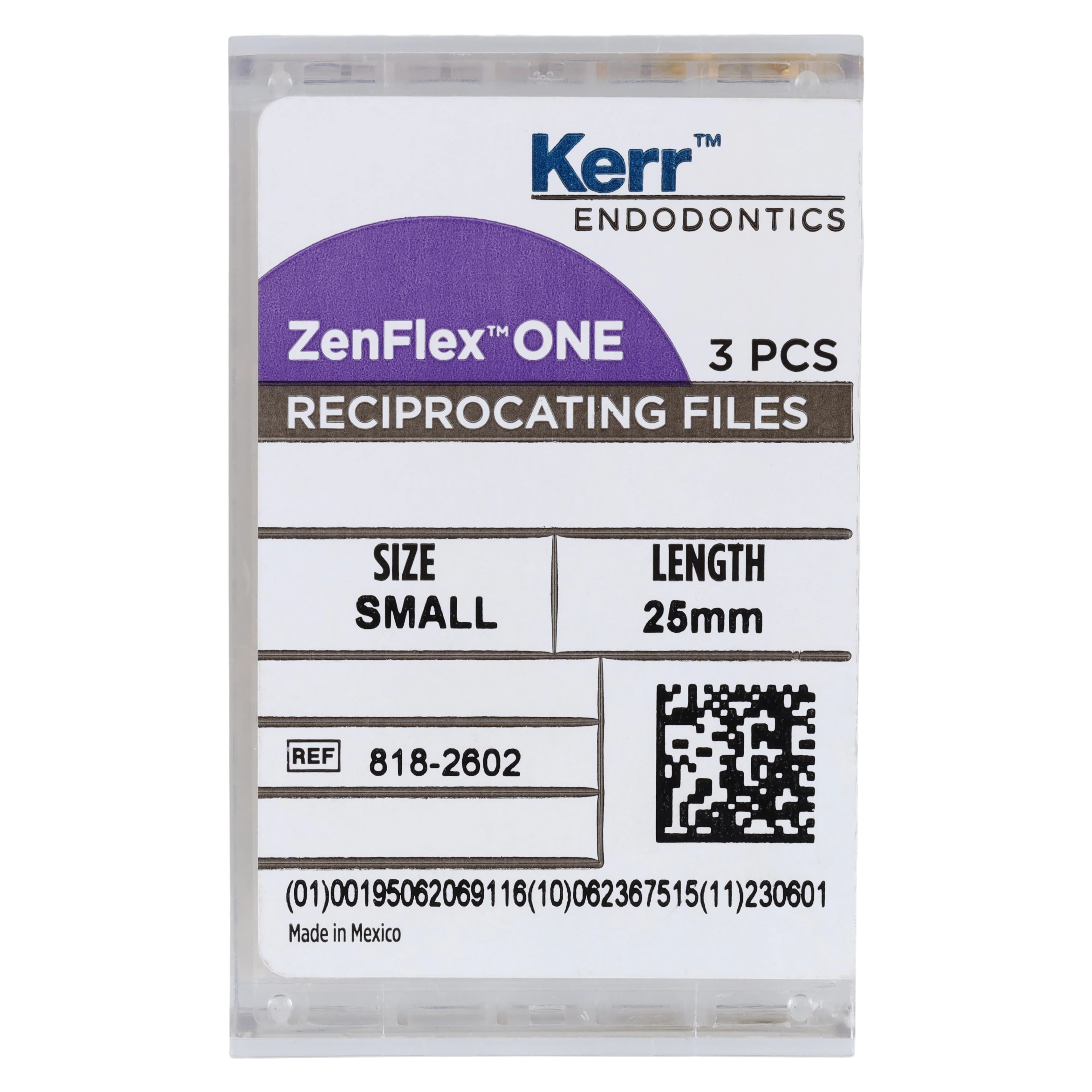 ZenFlex ONE Reciprocating NiTi File, Small, Yellow, .20/.06, 25mm, 3/Pk, 818-2602 thumbnail 6
