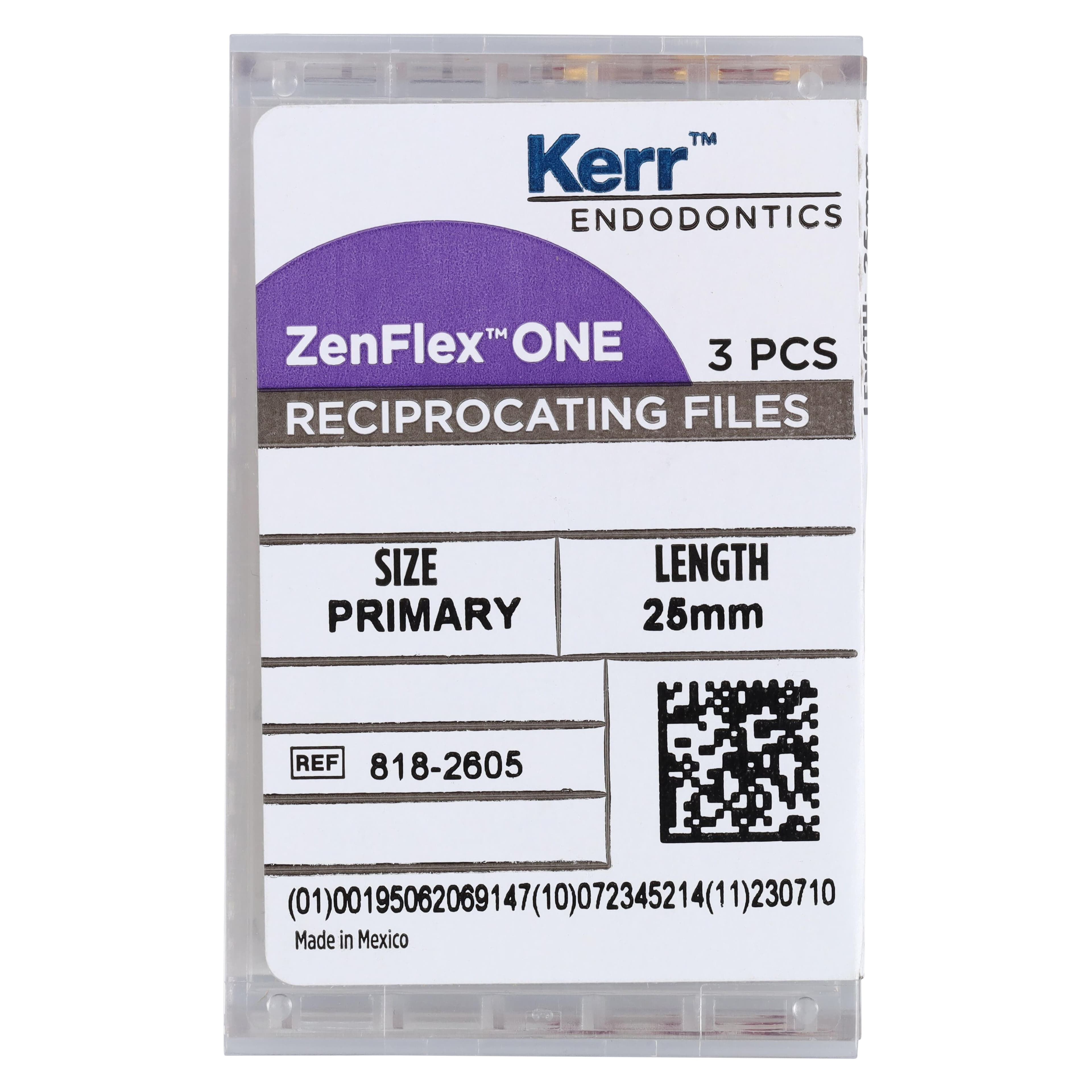 ZenFlex ONE Reciprocating NiTi File, Primary, Red, .25/.06, 25 mm, 3/Pk, 818-2605 thumbnail 6