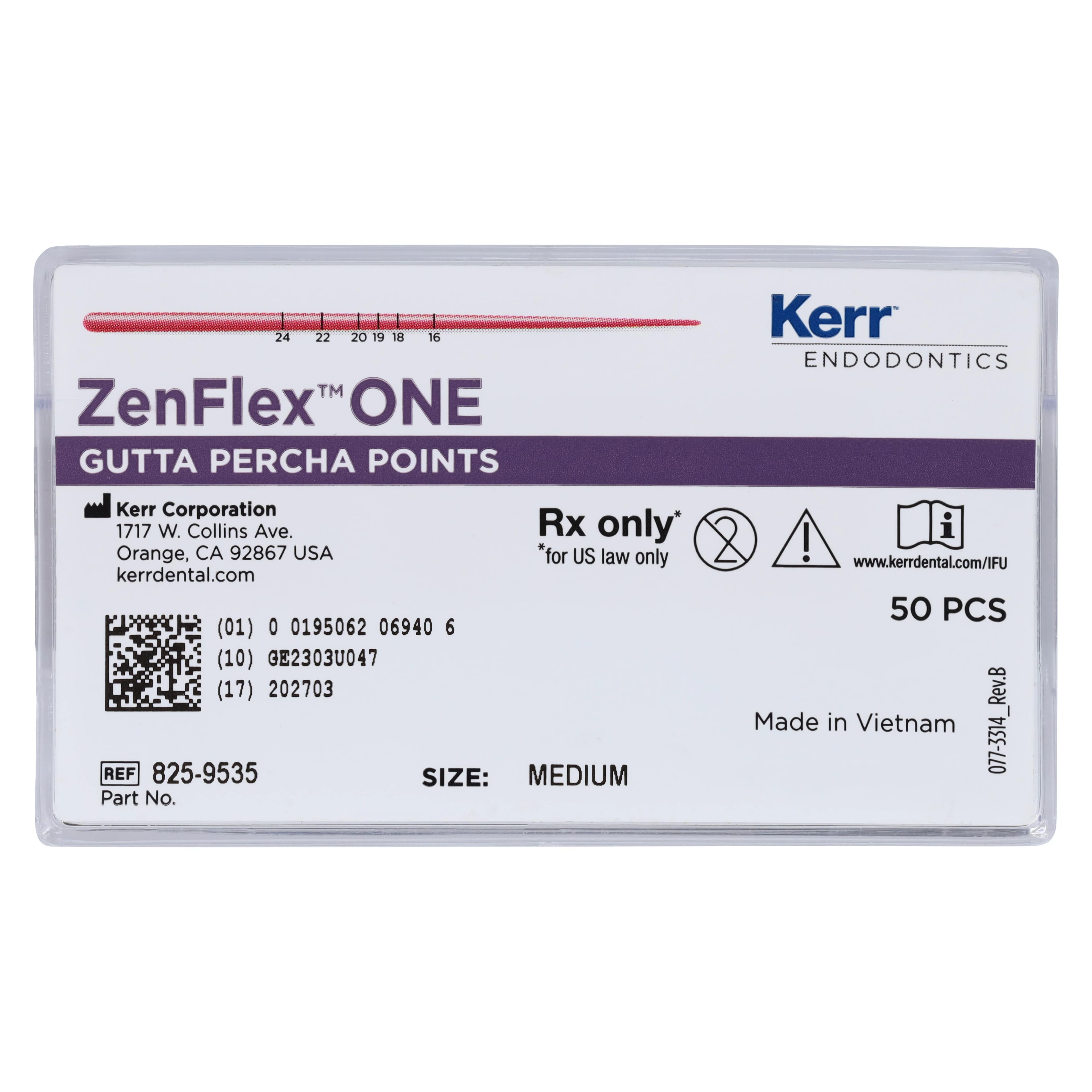 ZenFlex ONE Gutta Percha Points, Medium (35/.06), Green, 50/Pk, 825-9535 - ZenFlex ONE Gutta Percha Points 35/.06 50/Pk Medium - Image 1