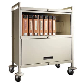 Carstens PrivacyLine Chart Caddy Storage Cart, 34" Caster Base - PrivacyLine Caddy Storage Cart - Image 1