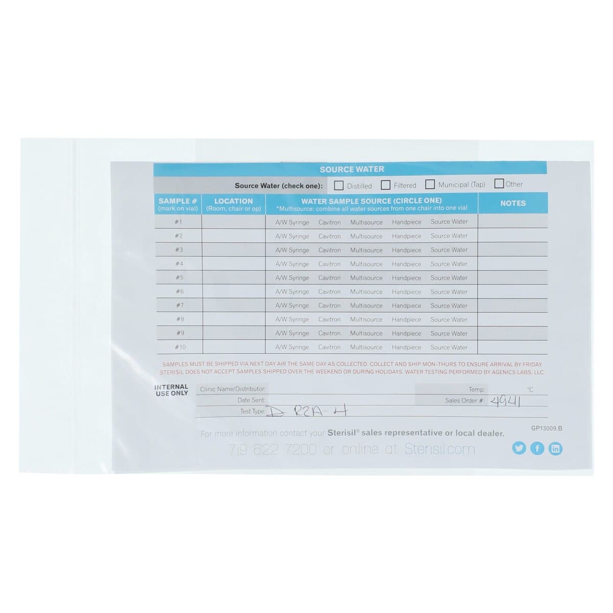 Sterisil R2A with FASTRead Mail-In Waterline Test Kit, 4 Vials, SDENT-R2A-4 thumbnail 3