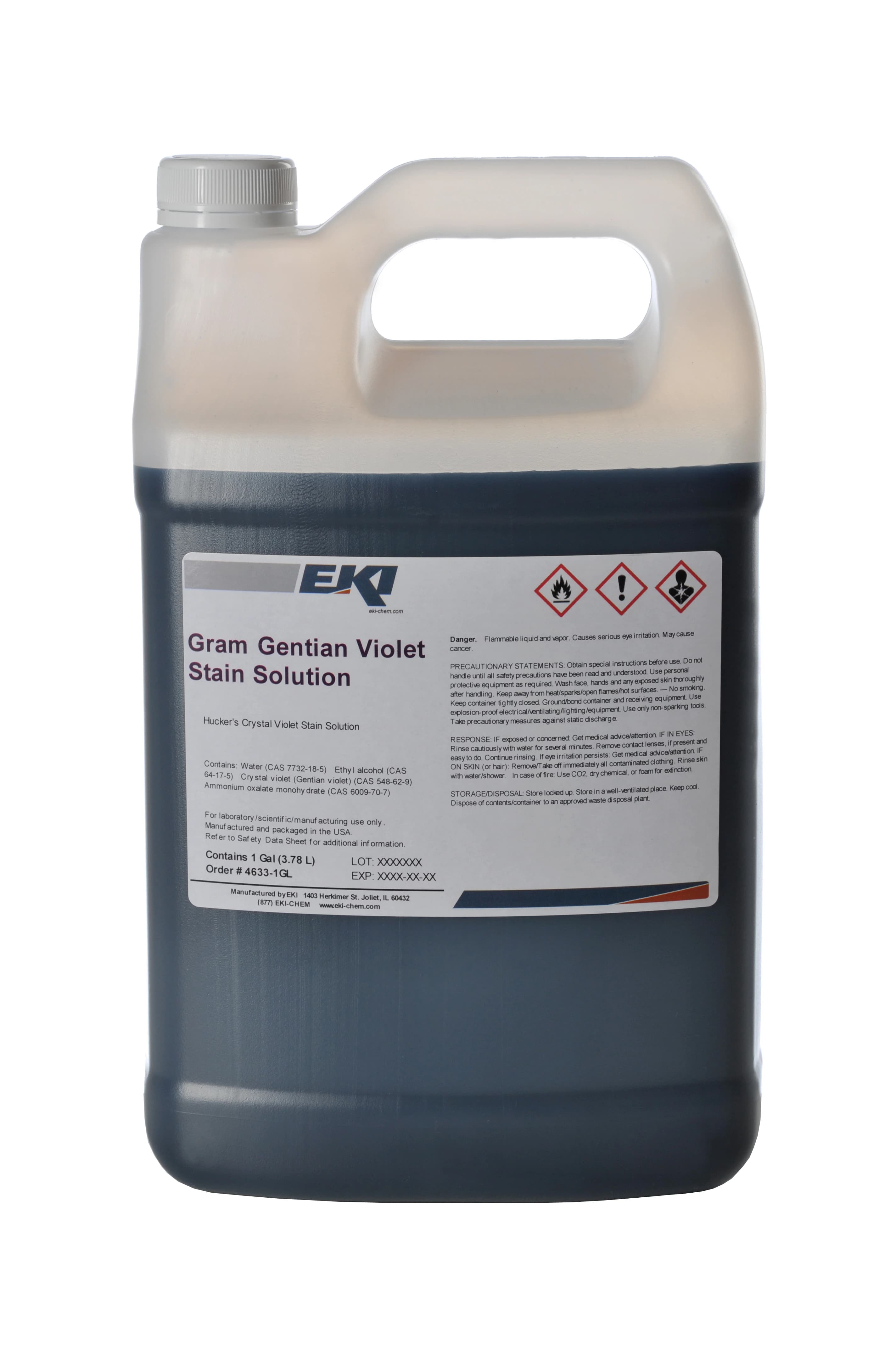Crystal Violet Stain Solution (Gentian Violet), Gram Stain, Dark Purple, 1 gal - Crystal Violet Stain Sol - Image 1