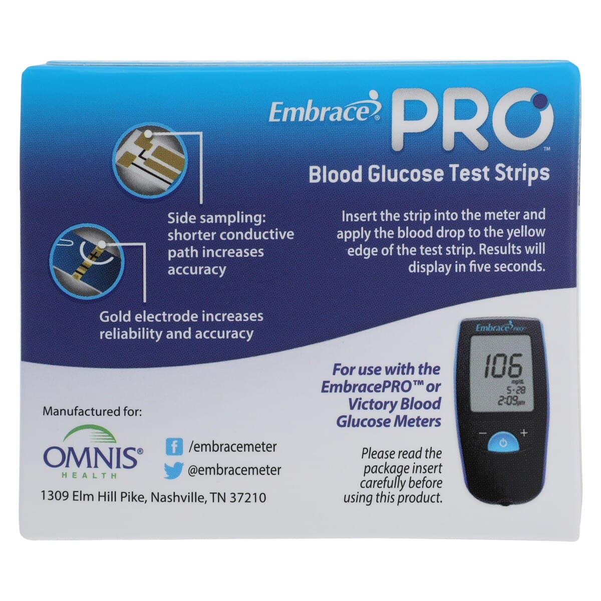 Embrace Pro Blood Glucose Test Strips, CLIA Waived, 50 Count, 50/Box thumbnail 3
