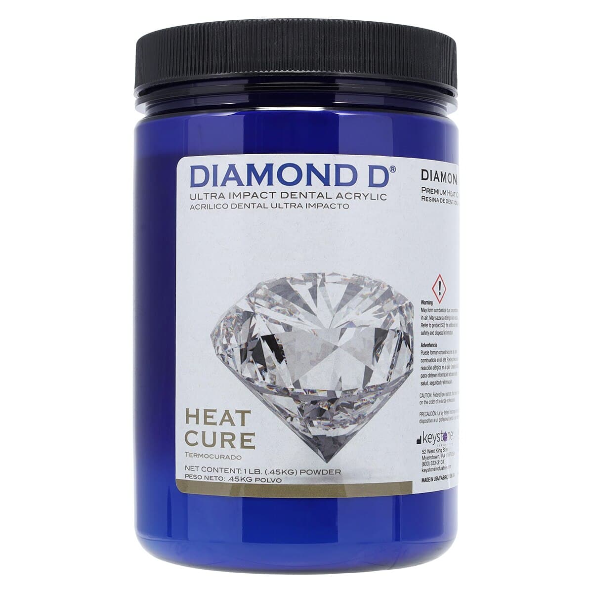 Keystone Diamond D Denture Resin, Dark Veined, Heat Cure Powder & Liquid, 1 lb (0.45 kg) thumbnail 2