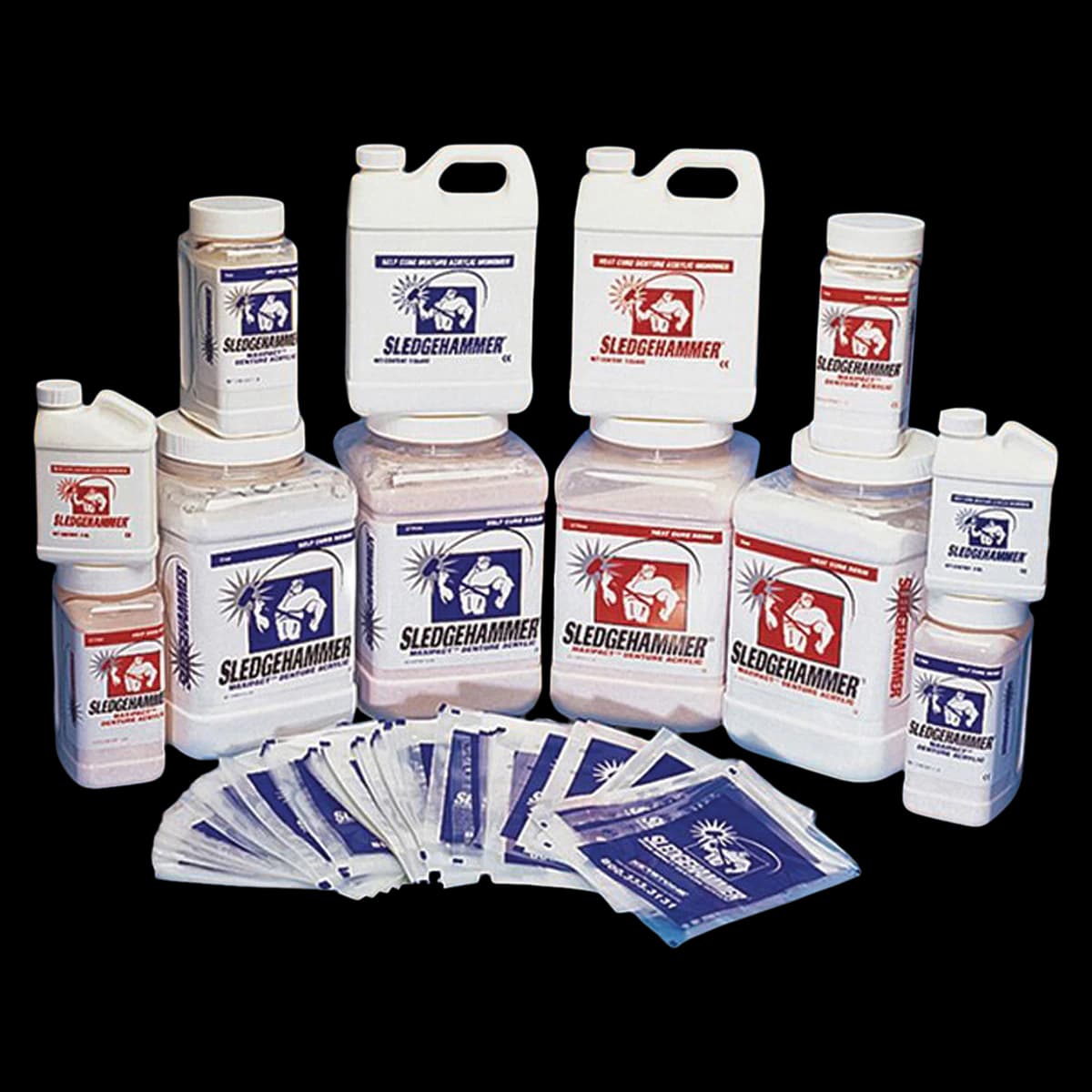 Keystone Sledgehammer Self-Cure Denture Acrylic, Light Fiber Plus, 5 lb Powder and 1 Quart Liquid Kit, 1001974 - Sledgehammer Self-Cure Denture Acrylic Powder and Liquid Kits - Light Fibered Plus 5 lb Powder And 1 Quart Liquid - Image 1