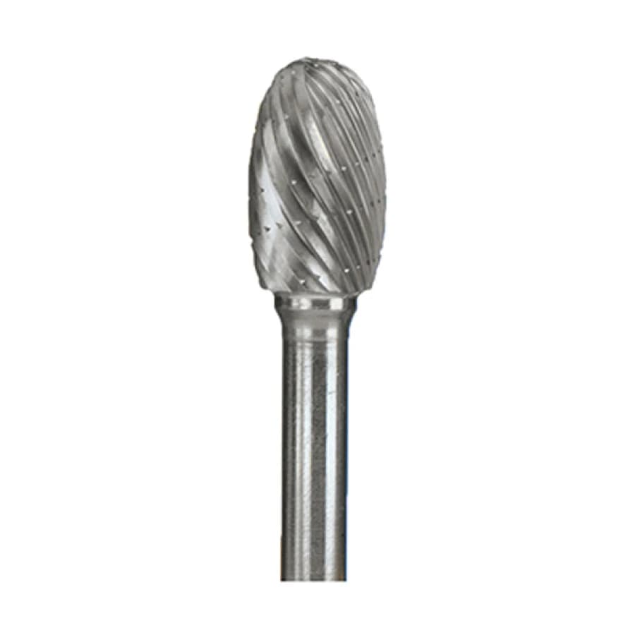 Keystone 920 Lab Carbide Bur, Spiral Cut, Egg Shape, #D 1/2, 1 Each, 1201710 - Keystone D 1/2 Spiral Cut Carbide Bur - Rotary, 1/Pk. These Spiral Cut Carbide - Image 1
