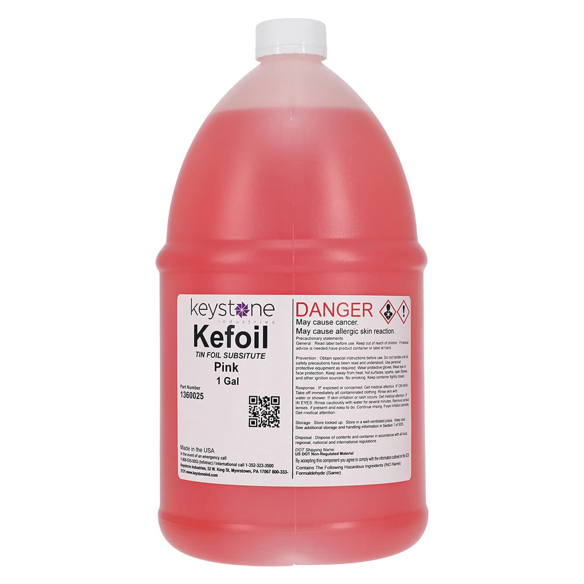 Kefoil Tin Foil Substitute, Pink, 1 Gallon, 1360025 - Kefoil-Tin Foil Substitute 1/Gallon Pink - Image 1