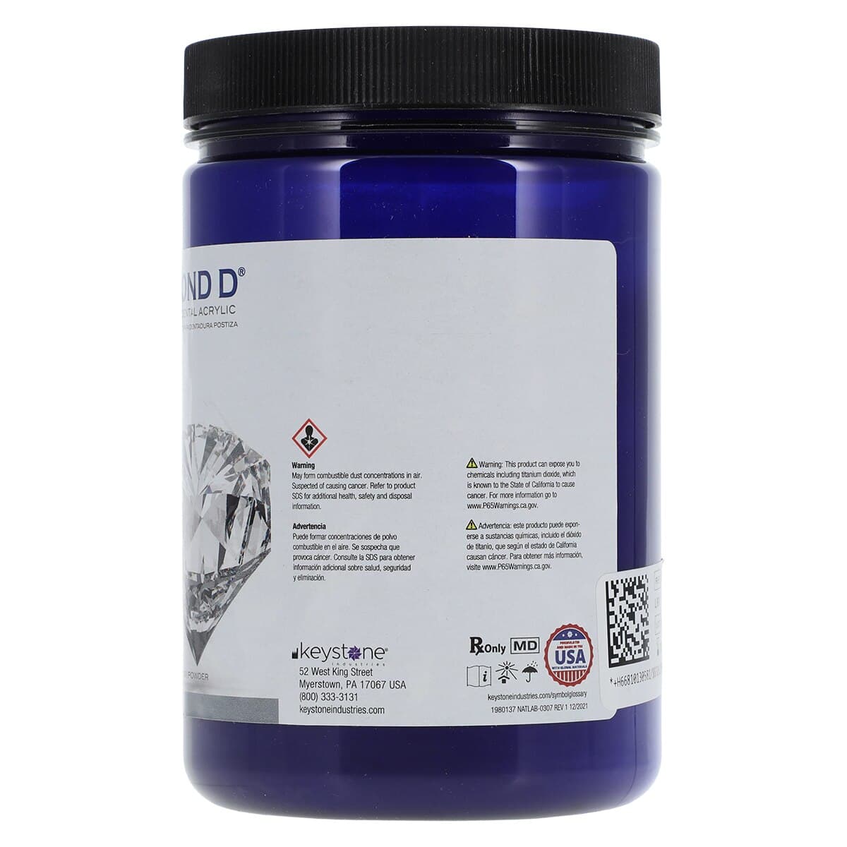 Diamond D Ultra Impact Acrylic, Self-Cure, Powder/Liquid Kit, Light Reddish Pink, 1 lb Powder & 8 oz Liquid, 1/Pk, 1013075 thumbnail 3