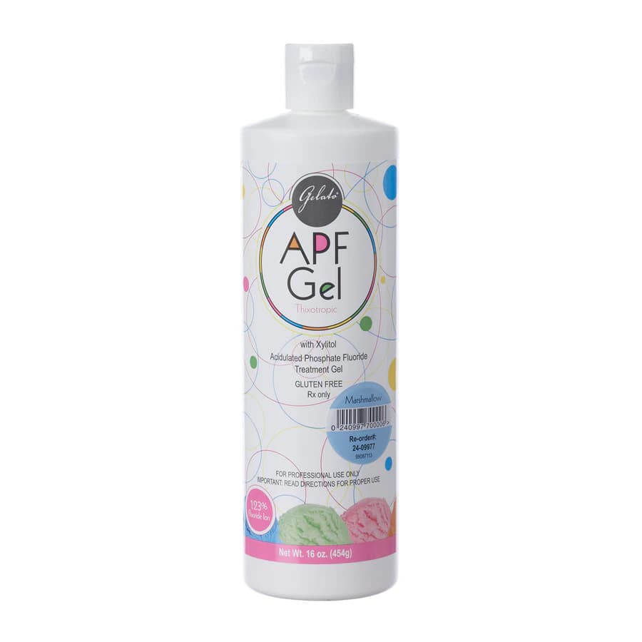 Gelato APF Fluoride Gel, 1.23% Acidulated Phosphate, Marshmallow, 16 oz Bottle, 24-09977 - Gelato APF Fluoride Gel - Image 1