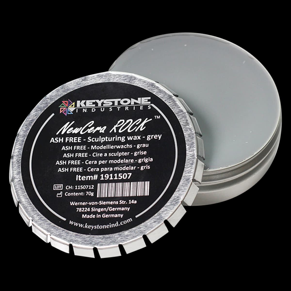 NewCera ROCK Sculpturing Wax, Ash-Free, Grey, 70g, 1/Box - Ash-Free Newcera Rock Sculpturing Wax Grey 70G - Image 1