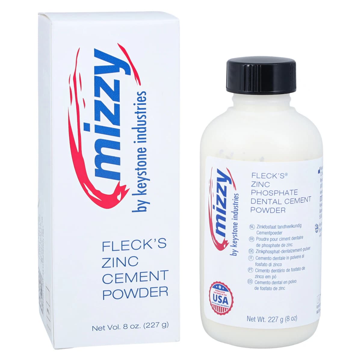 Fleck's Zinc Phosphate Cement Powder, Light Yellow, 8 oz (6055700) - Flecks Cement Powder Light Yellow 8oz - Image 1