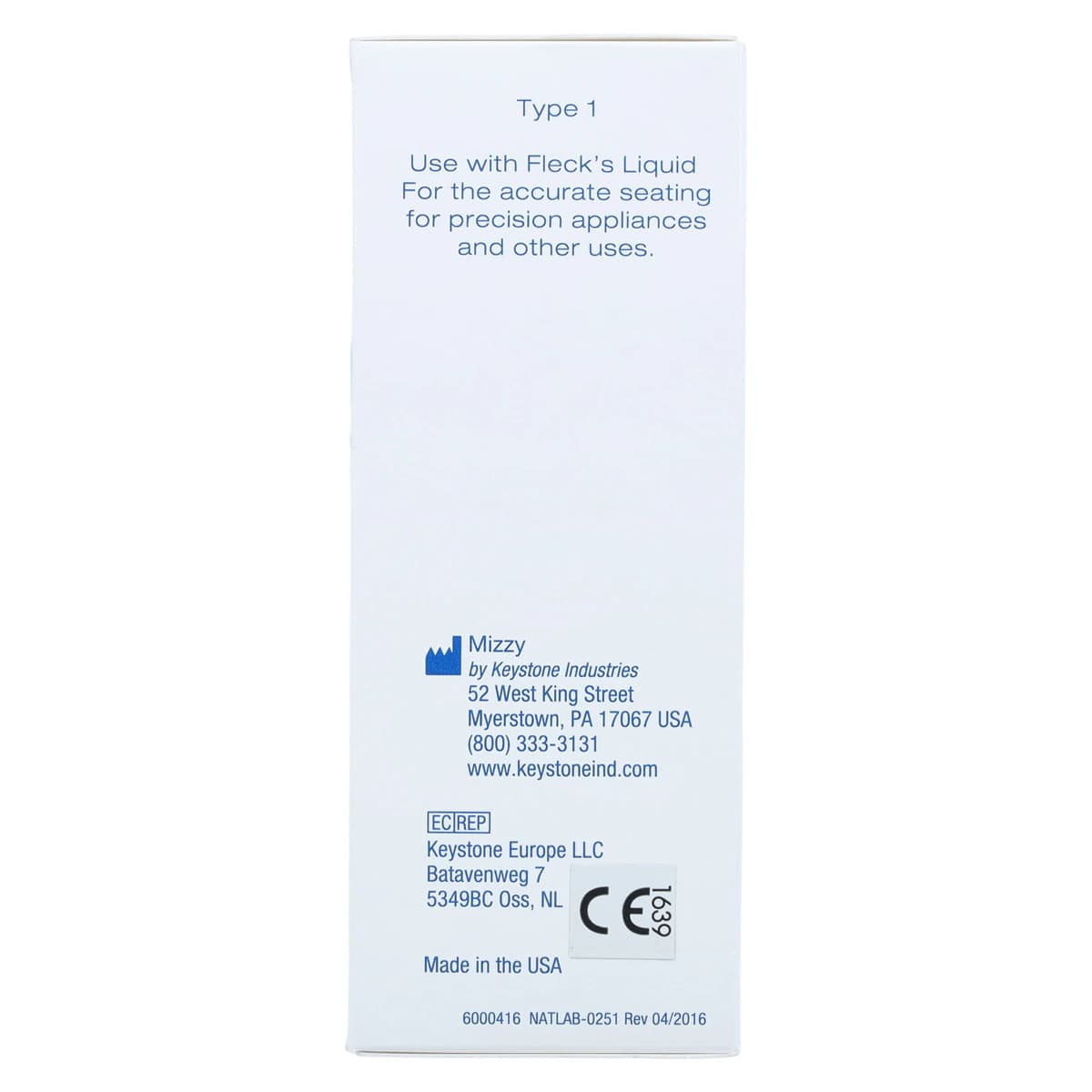Fleck's Zinc Phosphate Cement Powder, Light Yellow, 8 oz (6055700) thumbnail 5